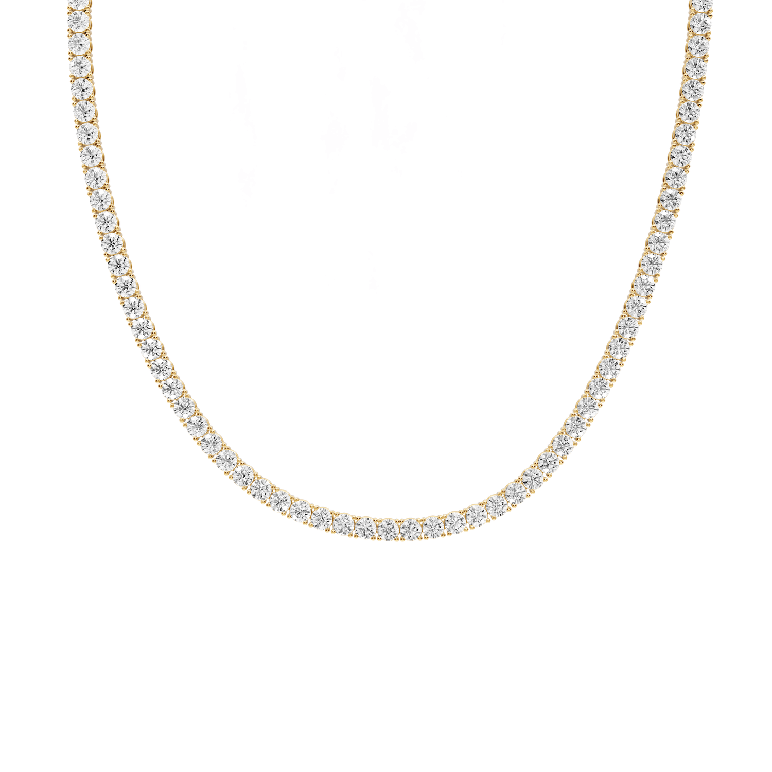July Diamond Tennis Necklace (3.4mm) – 14KT Yellow Gold - Mr. Alex Jewelry