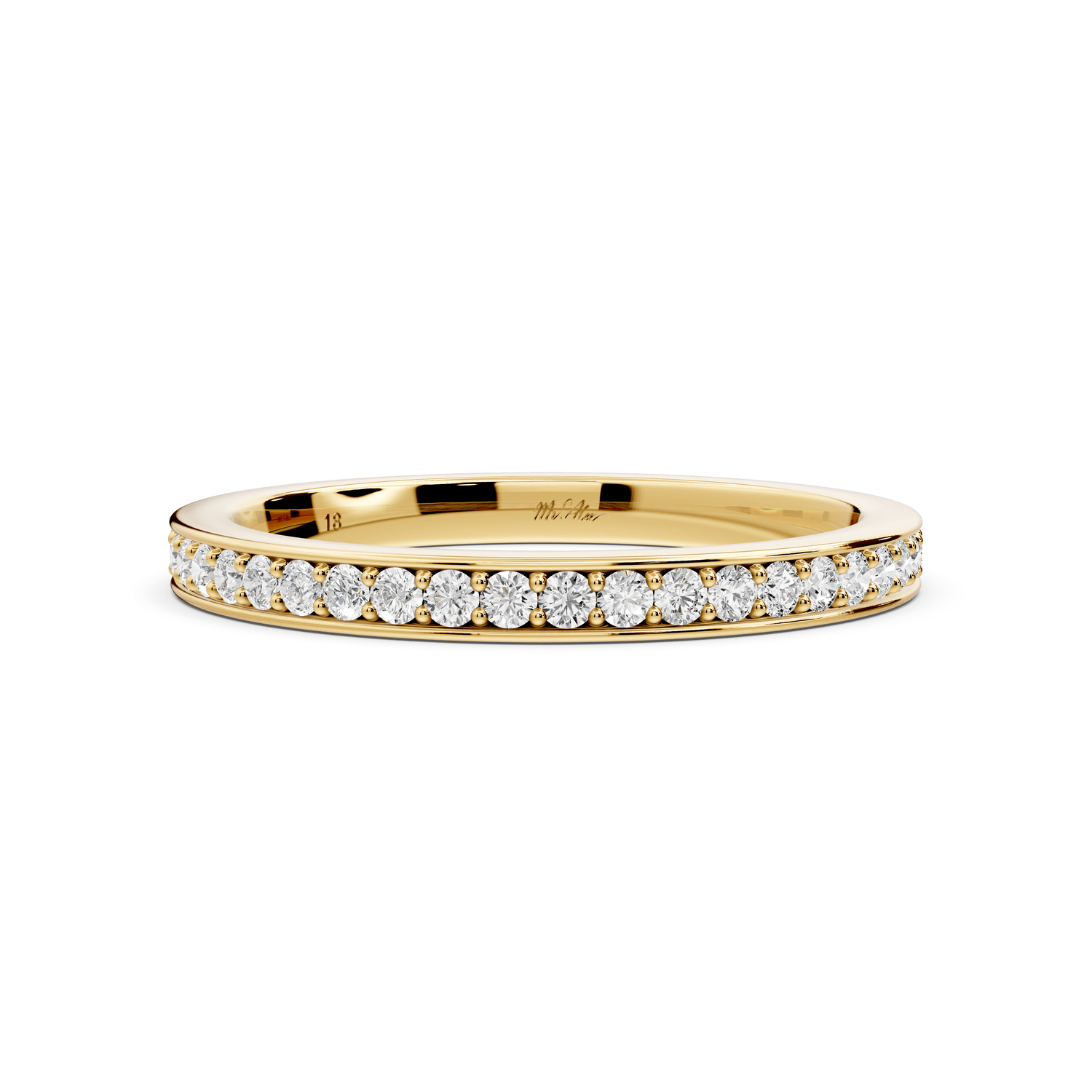 Keira - 0.37ct 14k yellow gold Diamond Pavé Wedding Band Ring - Mr. Alex Jewelry