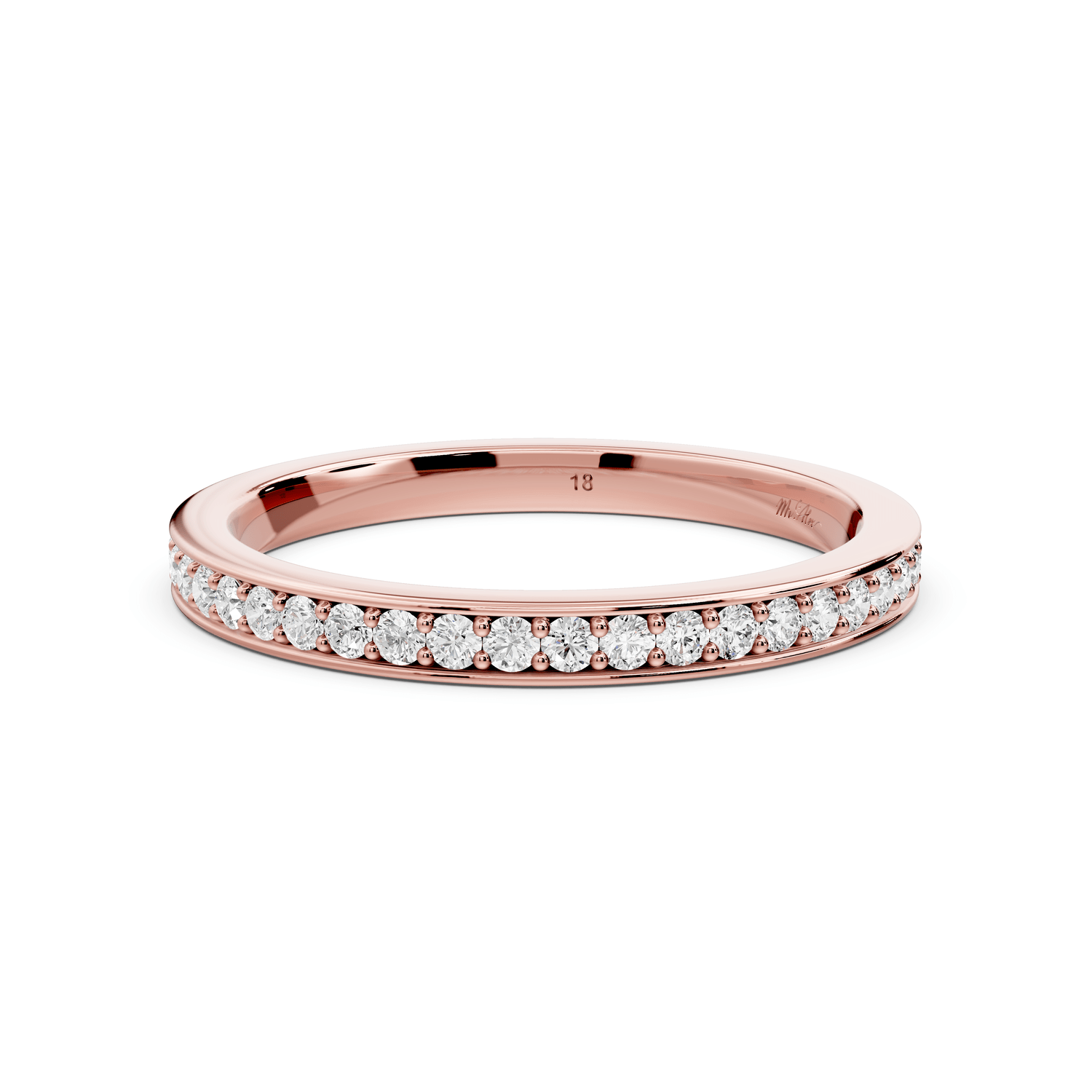 Keira - 0.37ct 18k rose gold Diamond Pavé Wedding Band Ring - Mr. Alex Jewelry