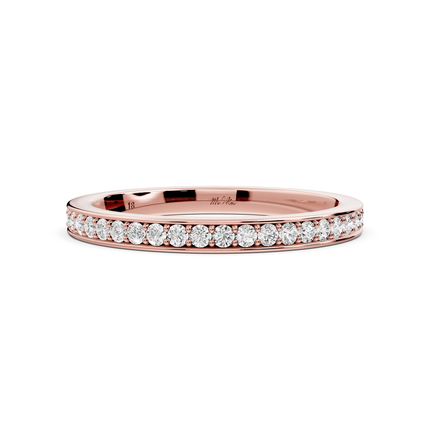 Keira - 0.37ct 18k rose gold Diamond Pavé Wedding Band Ring - Mr. Alex Jewelry
