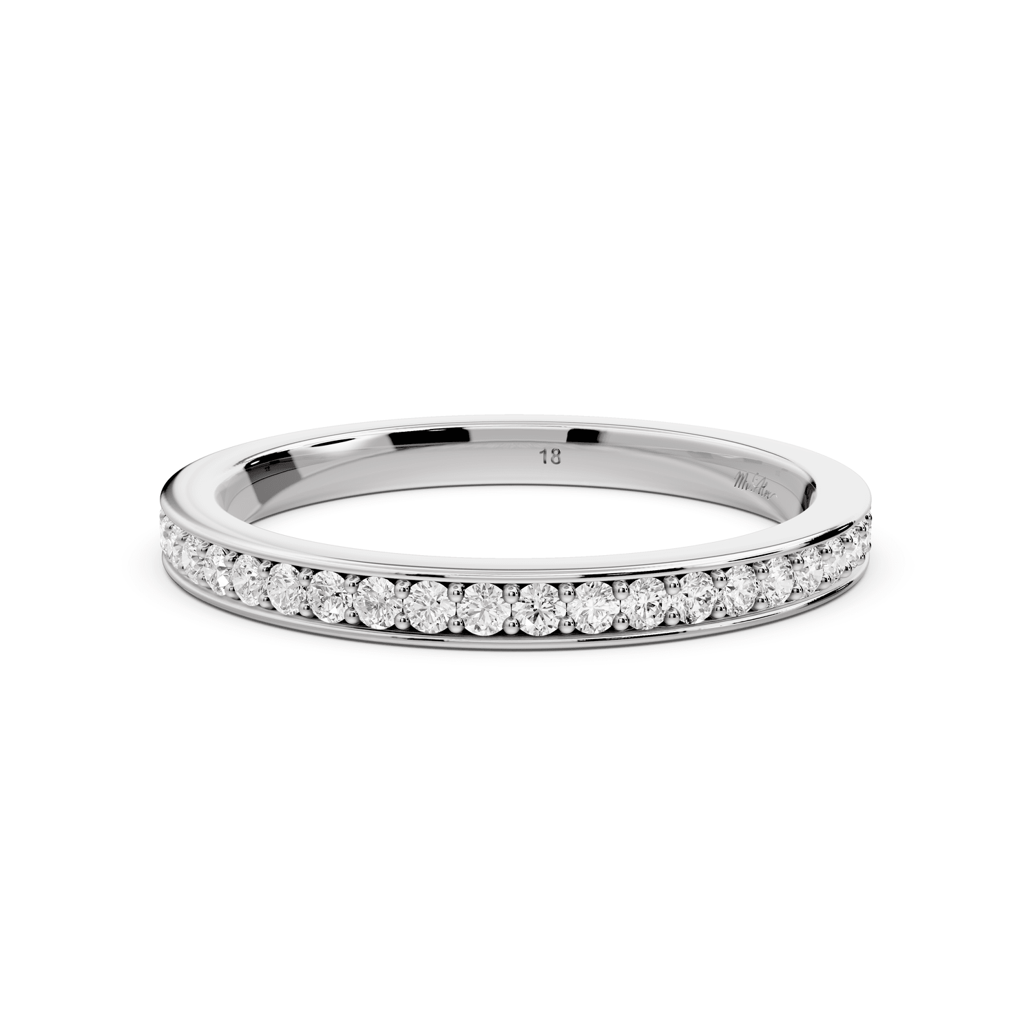 Keira - 0.37ct 18k white gold Diamond Pavé Wedding Band Ring - Mr. Alex Jewelry