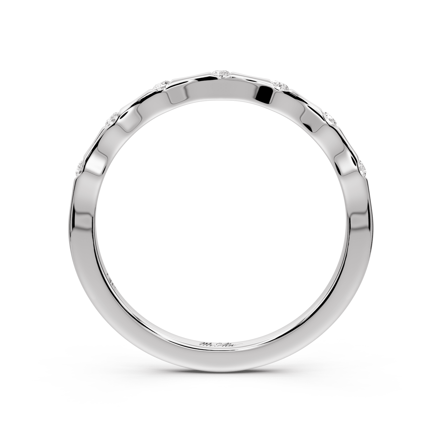 Kiara - 0.07ct 18k white gold Bezel-Set Diamond Station Ring - Mr. Alex Jewelry