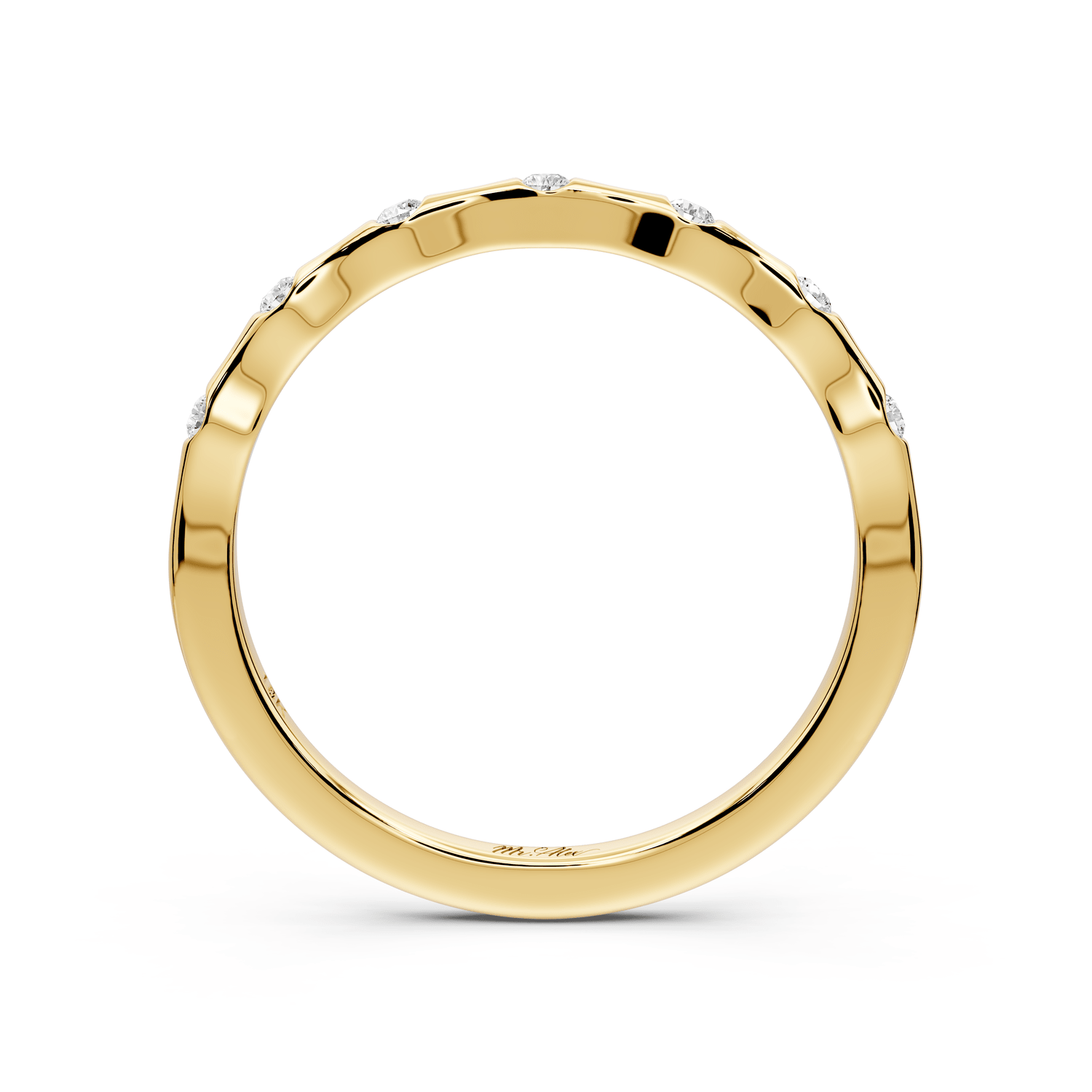 Kiara - 0.07ct 18k yellow gold Bezel-Set Diamond Station Ring - Mr. Alex Jewelry