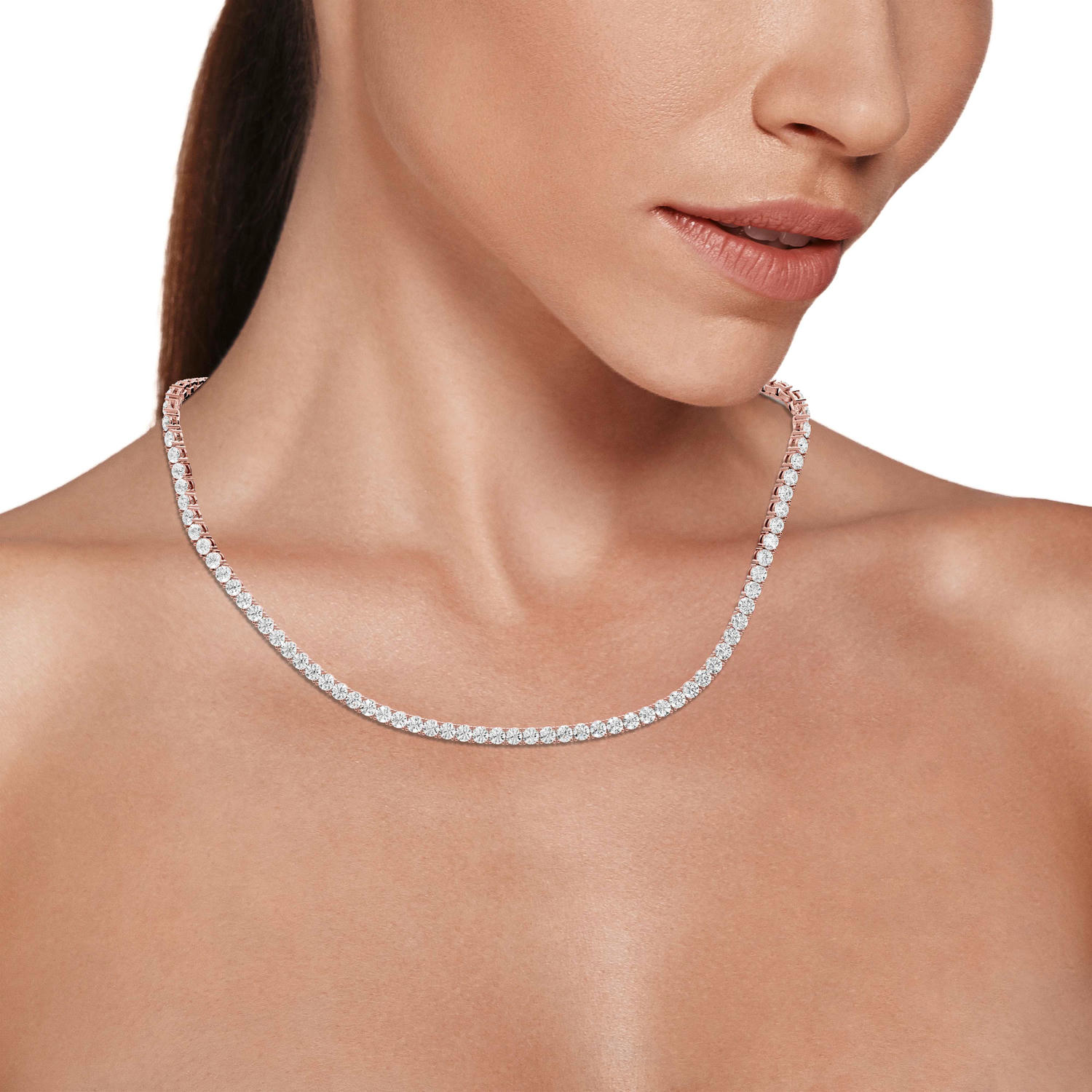 Lena Diamond Tennis Necklace (4mm) – 14KT Rose Gold - Mr. Alex Jewelry