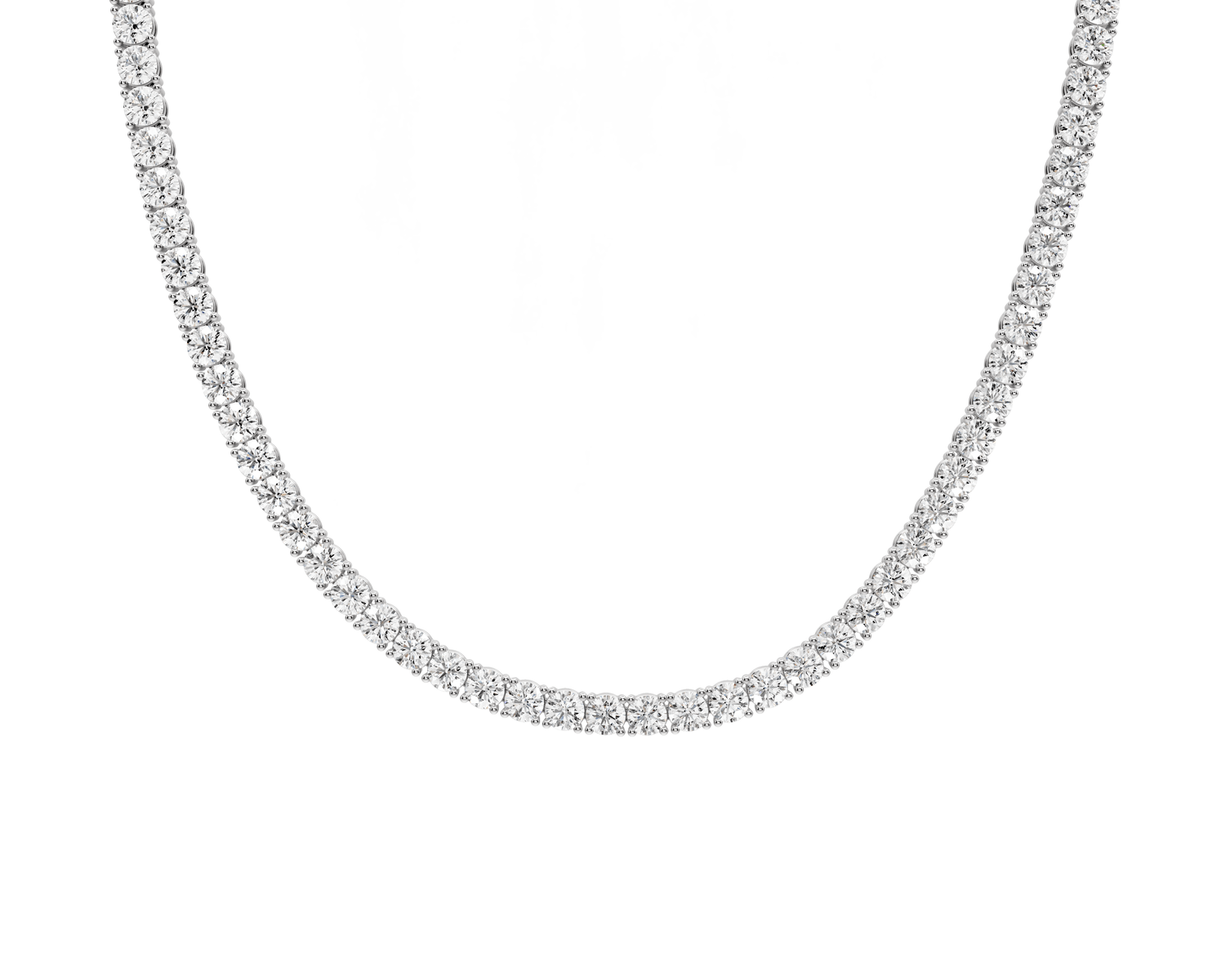 Lena Diamond Tennis Necklace (4mm) – 14KT White Gold - Mr. Alex Jewelry