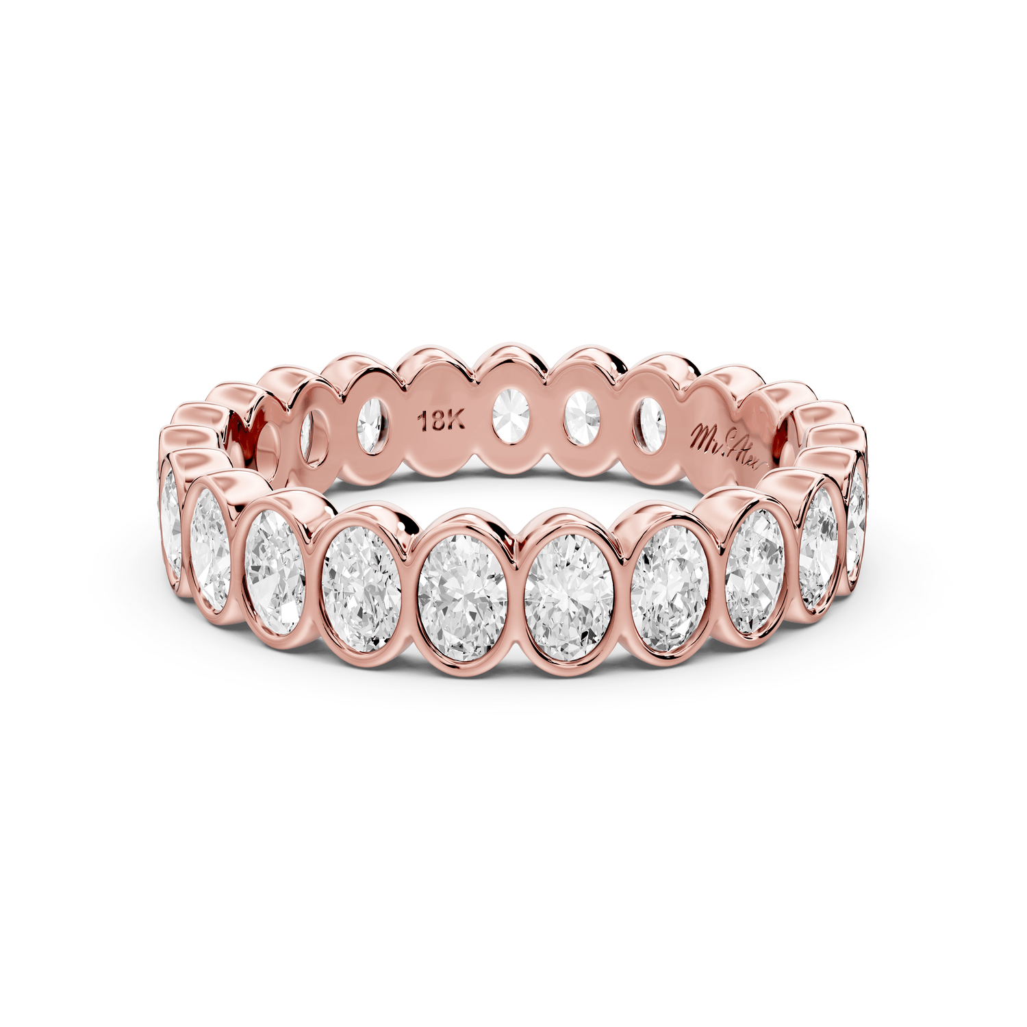 Lian - 1.5ct 14k rose gold Oval-Cut Diamond Eternity Band Ring - Mr. Alex Jewelry