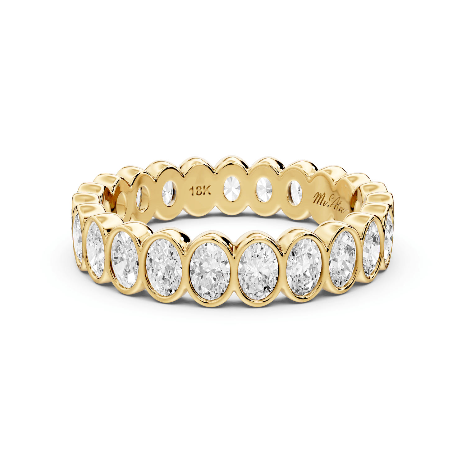 Lian - 1.5ct 14k yellow gold Oval-Cut Diamond Eternity Band Ring - Mr. Alex Jewelry