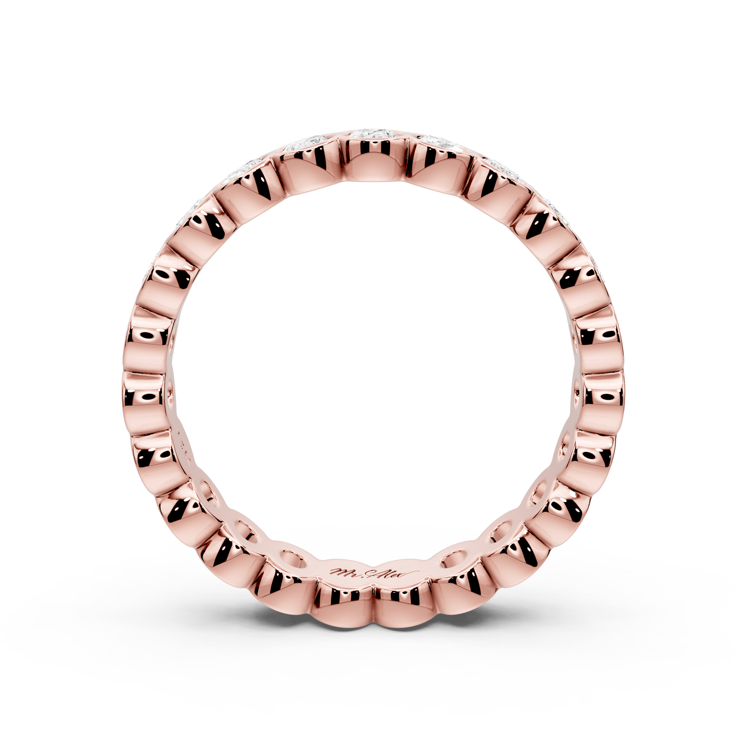 Lian - 1.5ct 18k rose gold Oval-Cut Diamond Eternity Band Ring - Mr. Alex Jewelry