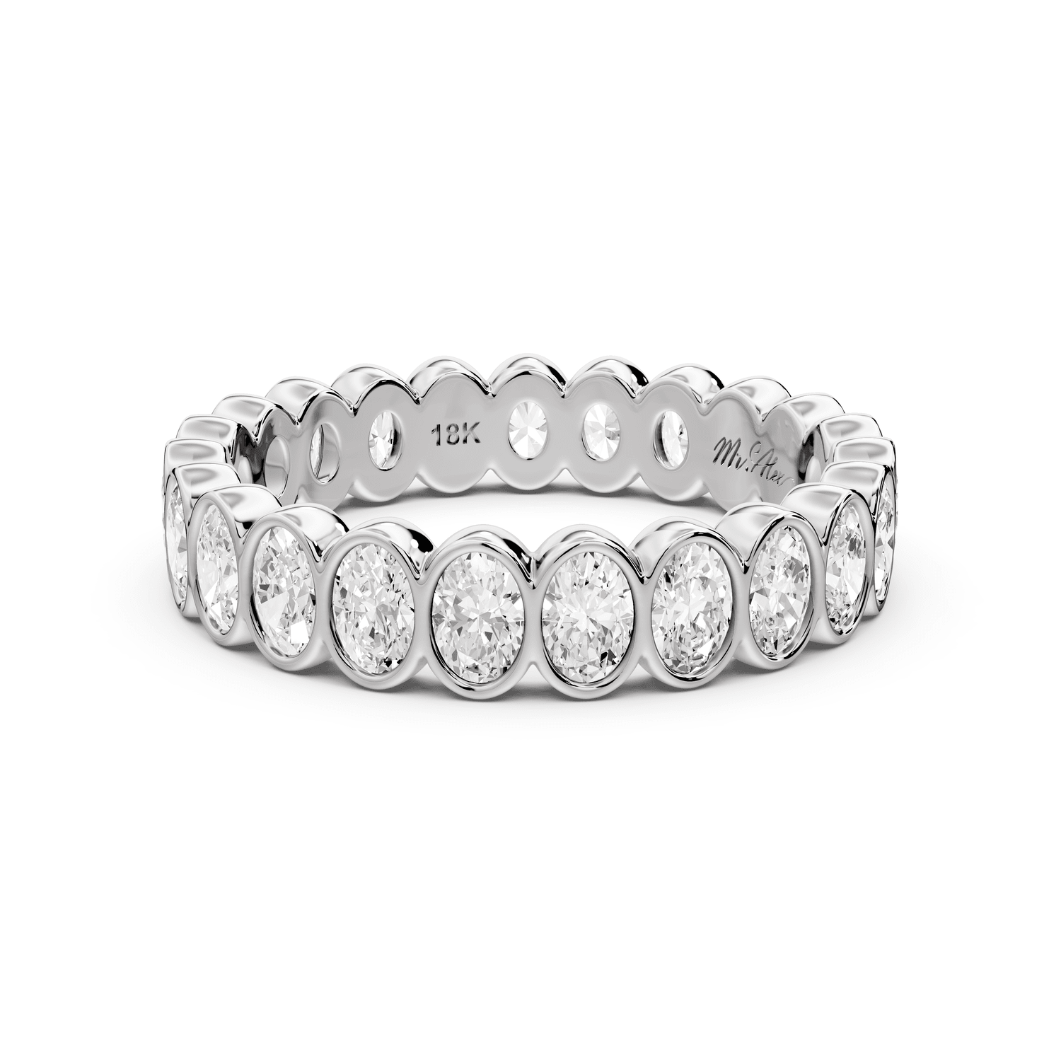 Lian - 1.5ct 18k white gold Oval-Cut Diamond Eternity Band Ring - Mr. Alex Jewelry