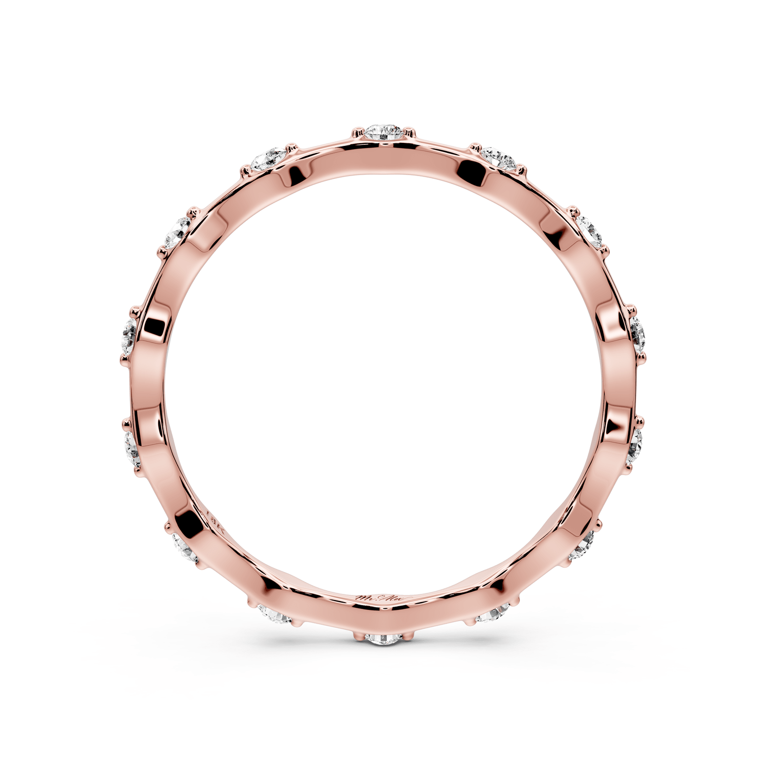 Lila - 0.18ct 14k rose gold Diamond Station Eternity Band Ring - Mr. Alex Jewelry
