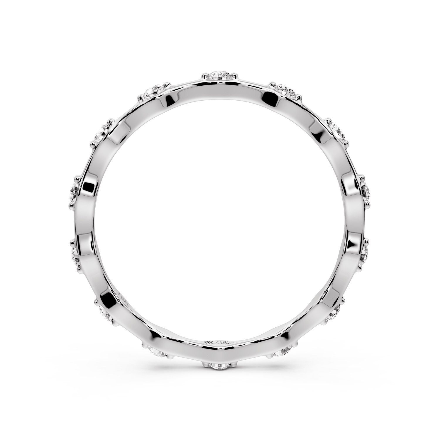 Lila - 0.18ct 14k white gold Diamond Station Eternity Band Ring - Mr. Alex Jewelry