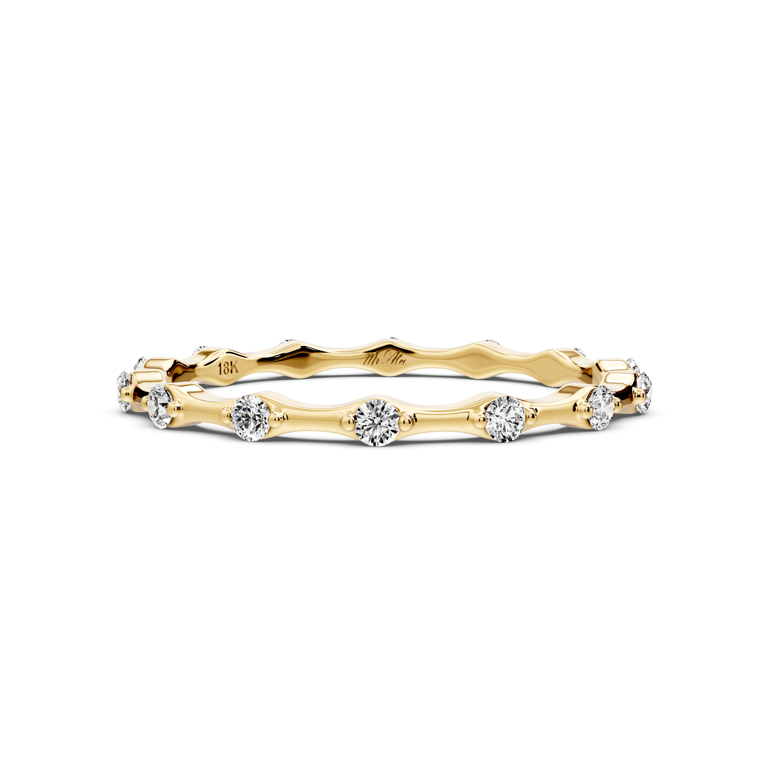 Lila - 0.18ct 14k yellow gold Diamond Station Eternity Band Ring - Mr. Alex Jewelry