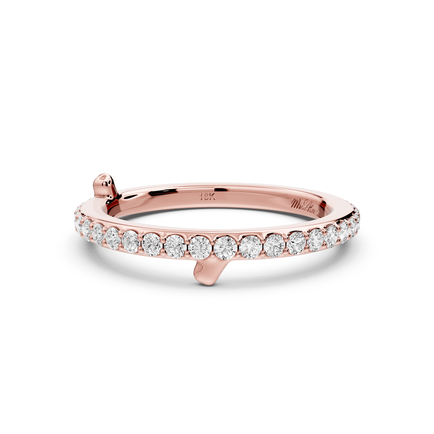 Lili - 0.49ct 14k rose gold Diamond Pavé Eternity Band Ring - Mr. Alex Jewelry