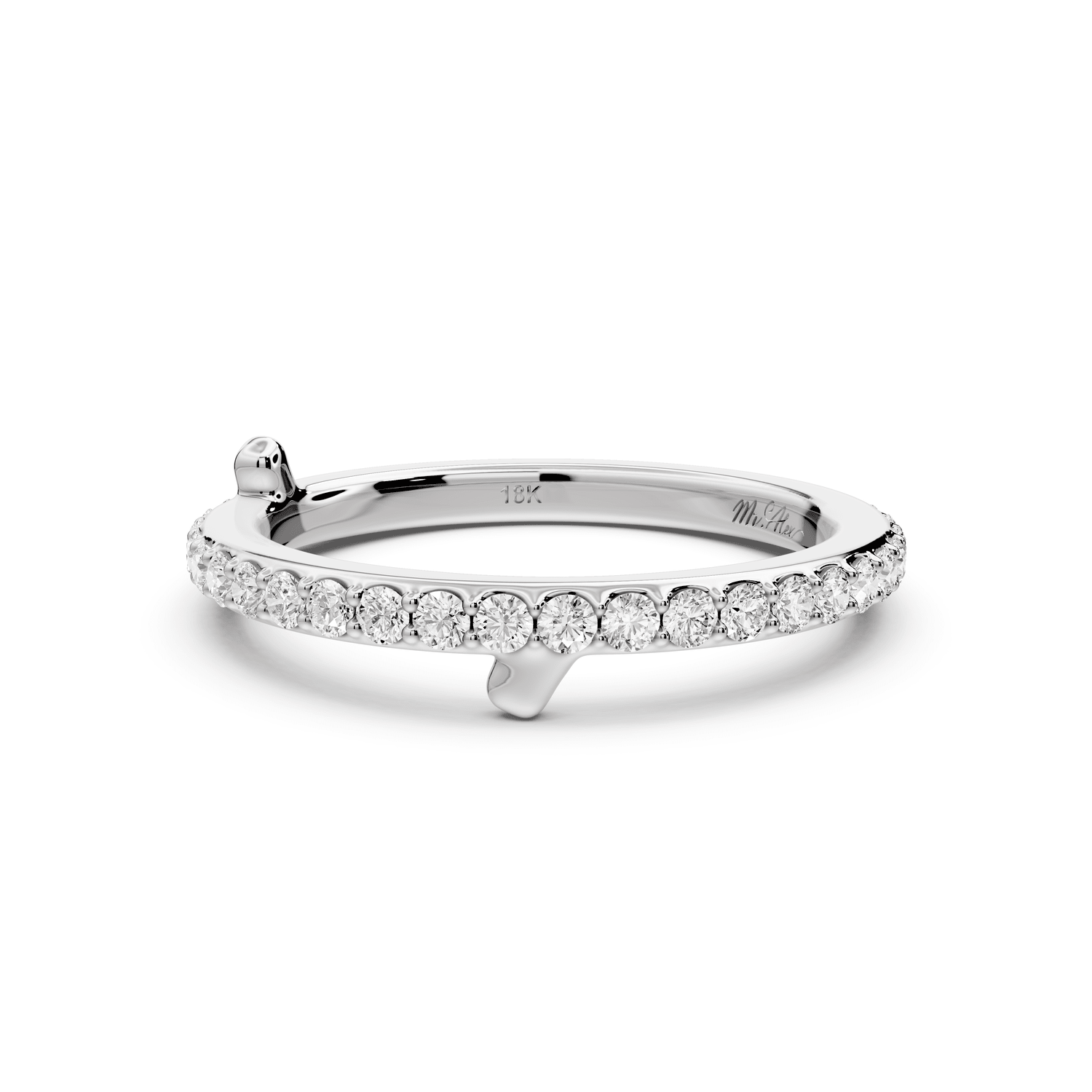 Lili - 0.49ct 18k white gold Diamond Pavé Eternity Band Ring - Mr. Alex Jewelry
