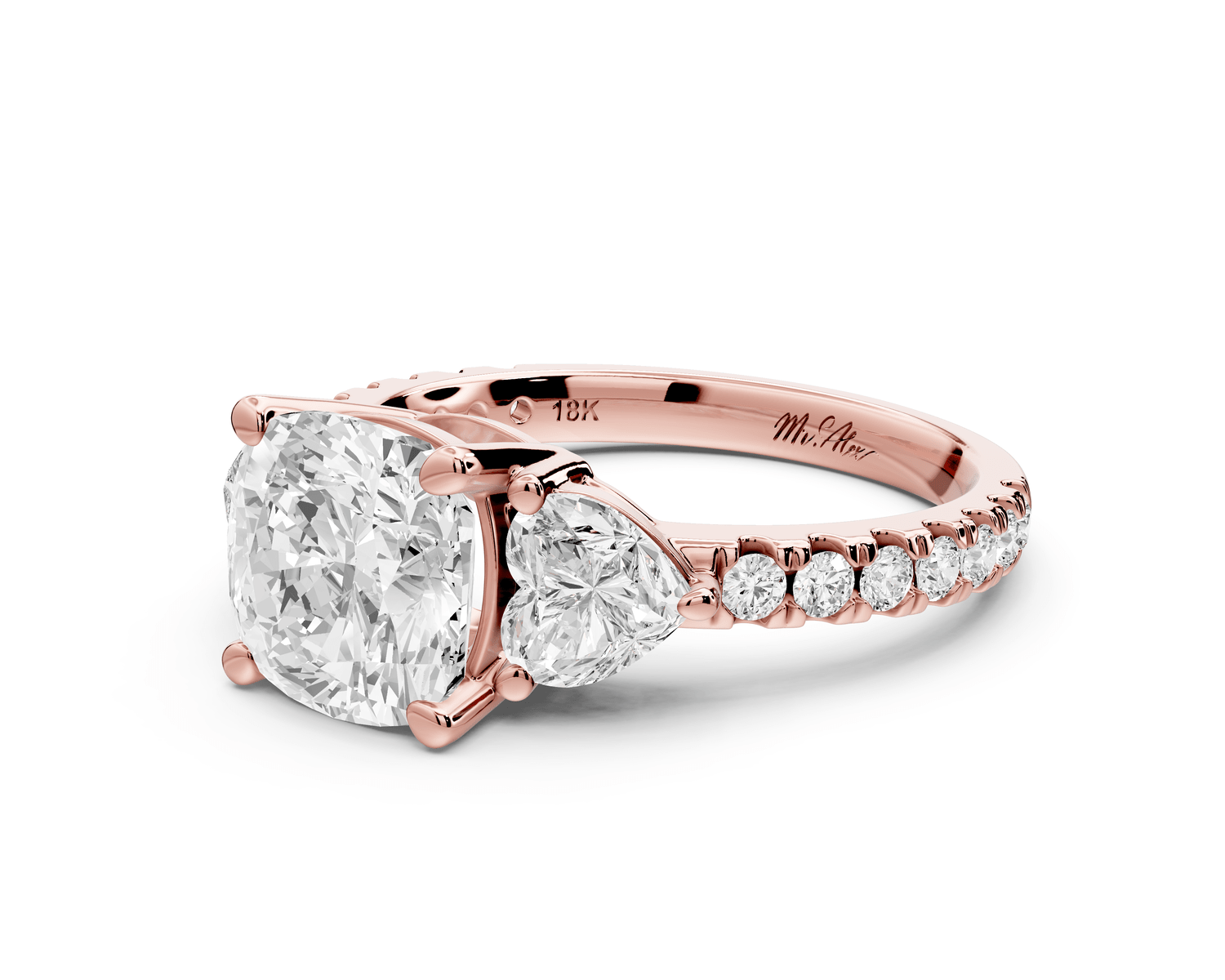 Lily - 2ct Engagement Ring 14k rose gold - Mr. Alex Jewelry
