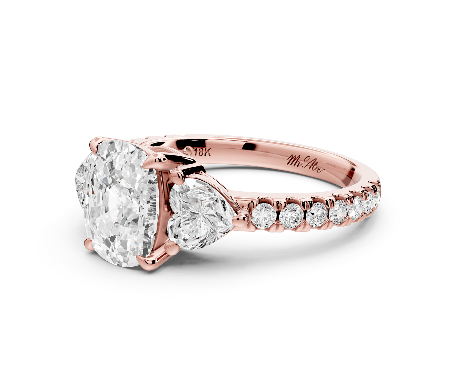Lily - 2ct Engagement Ring 14k rose gold - Mr. Alex Jewelry