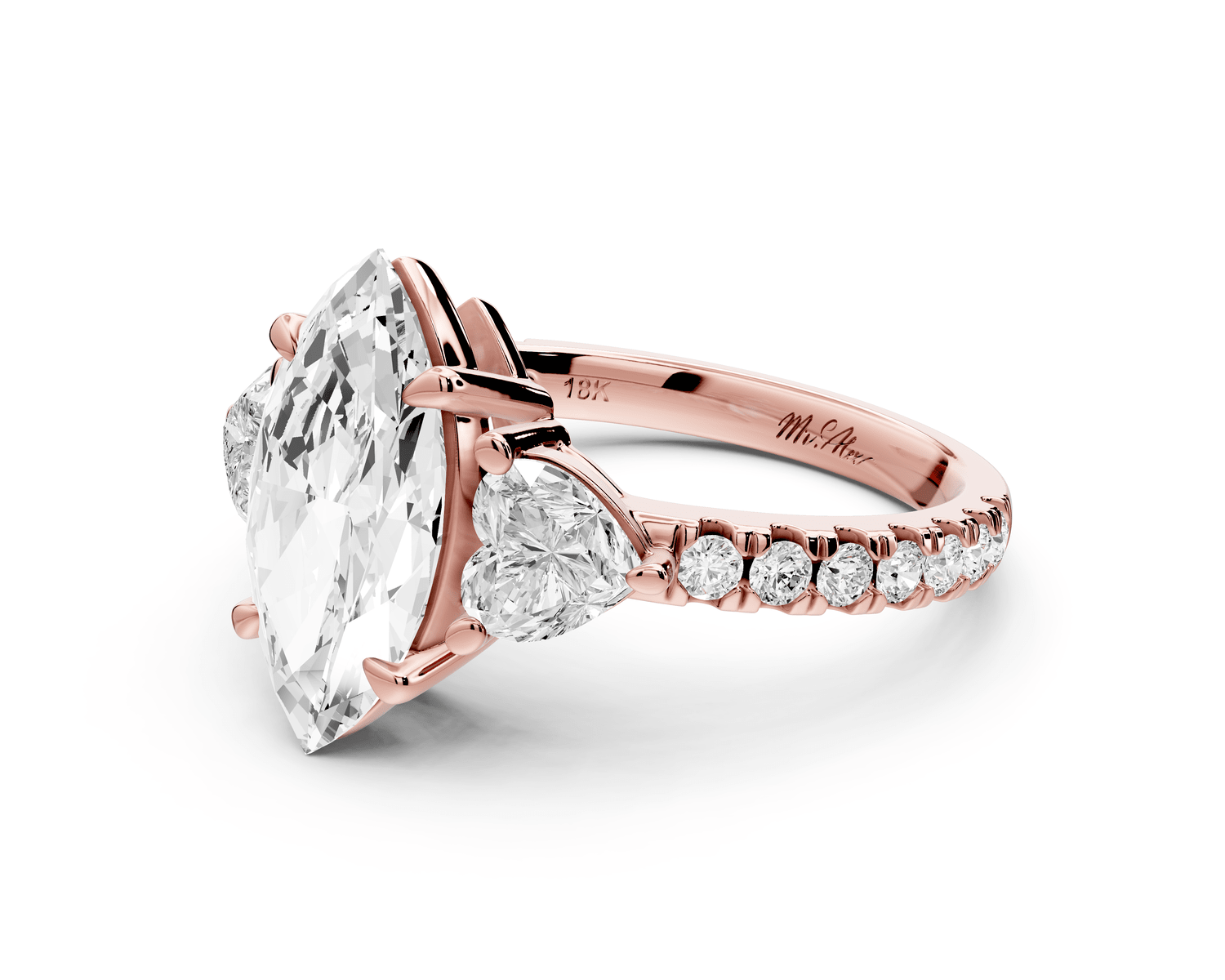 Lily - 2ct Engagement Ring 14k rose gold - Mr. Alex Jewelry