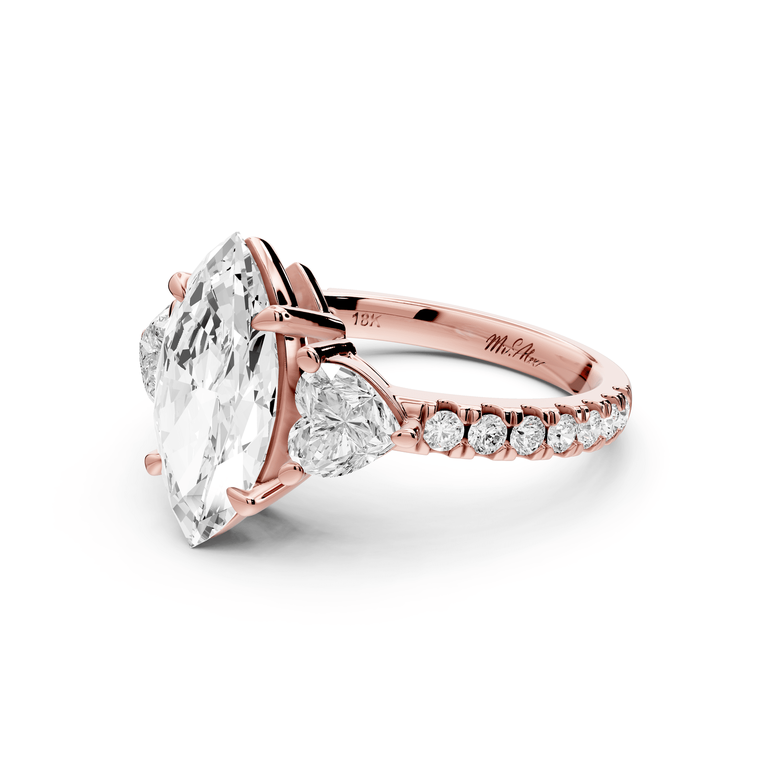 Lily - 2ct Engagement Ring 14k rose gold - Mr. Alex Jewelry