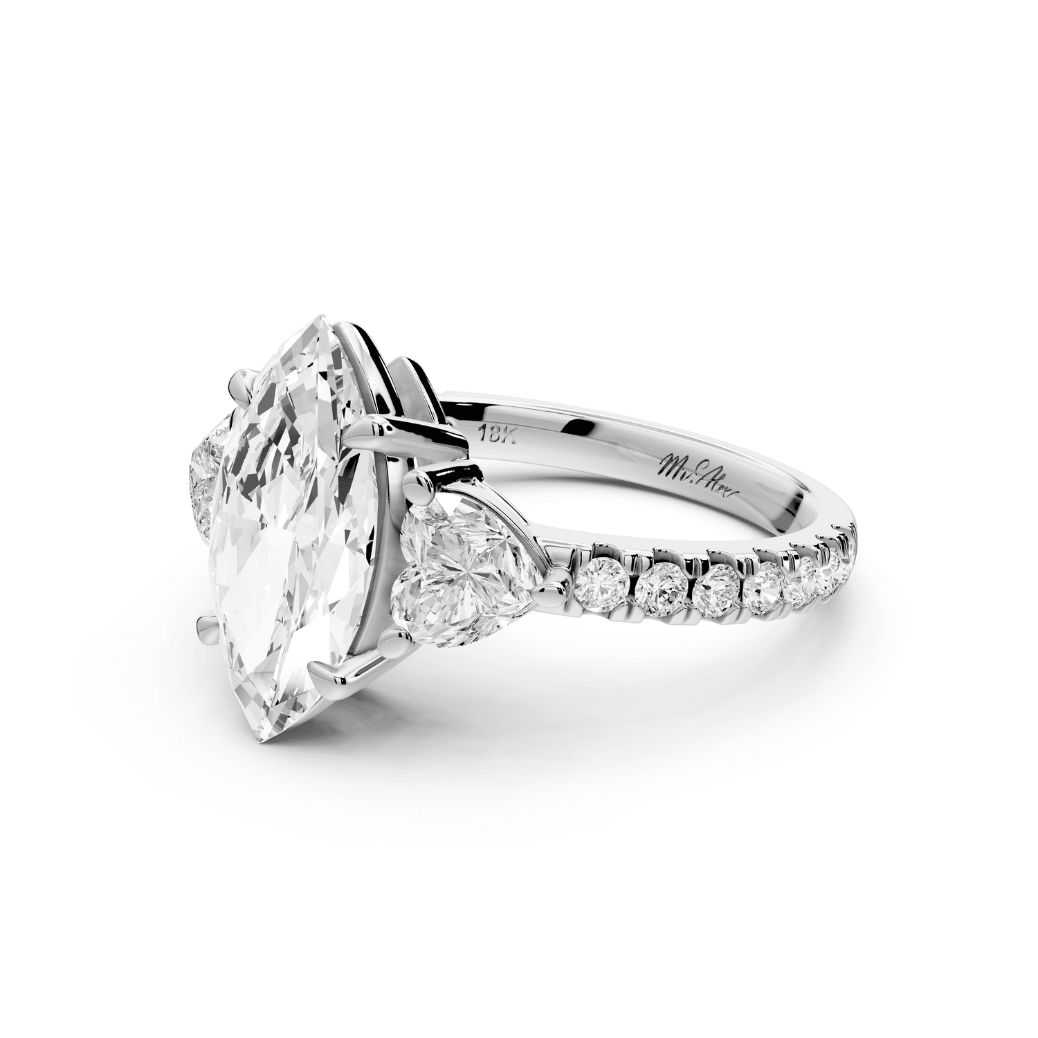 Lily - 2ct Engagement Ring 14k white gold - Mr. Alex Jewelry