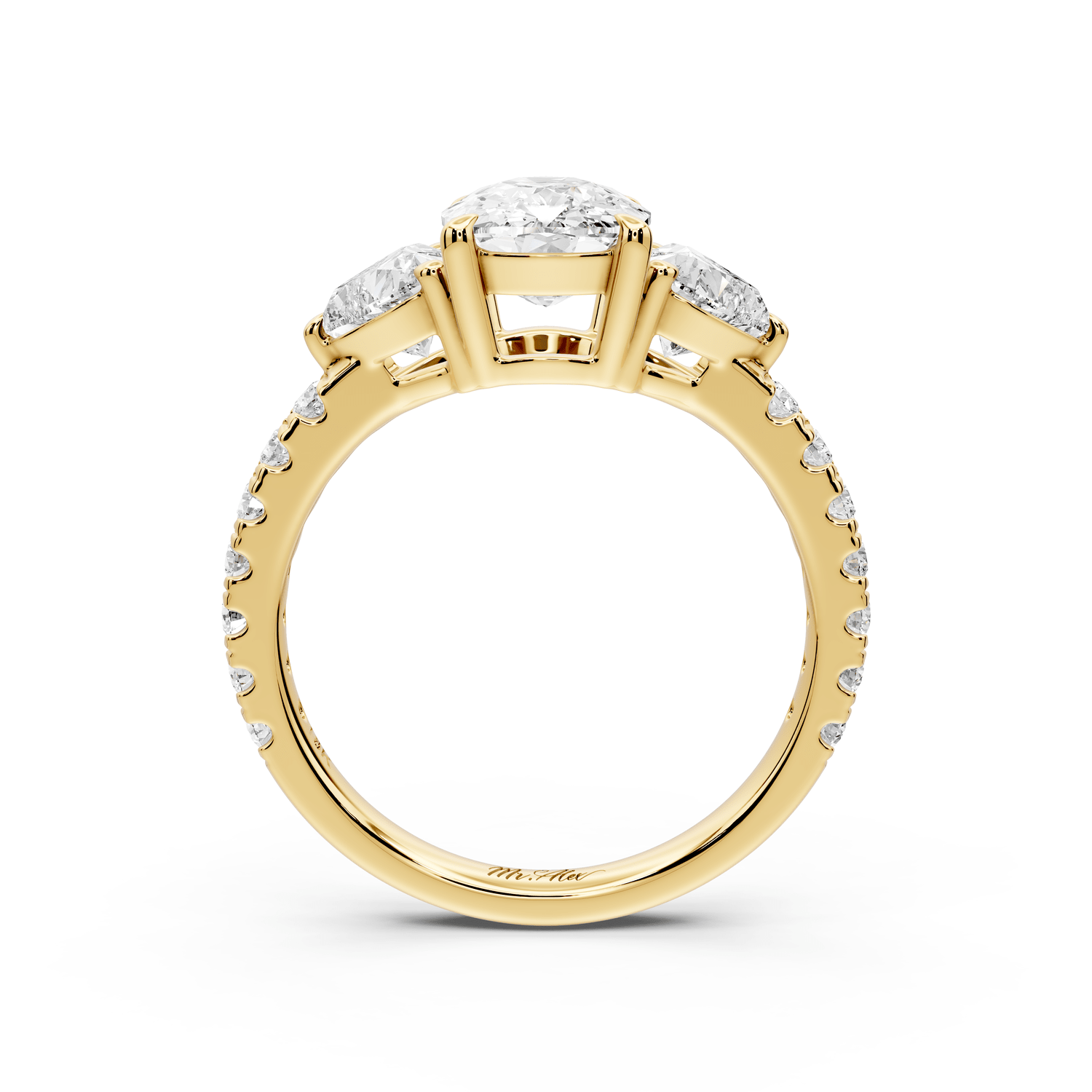 Lily - 2ct Engagement Ring 14k yellow gold - Mr. Alex Jewelry