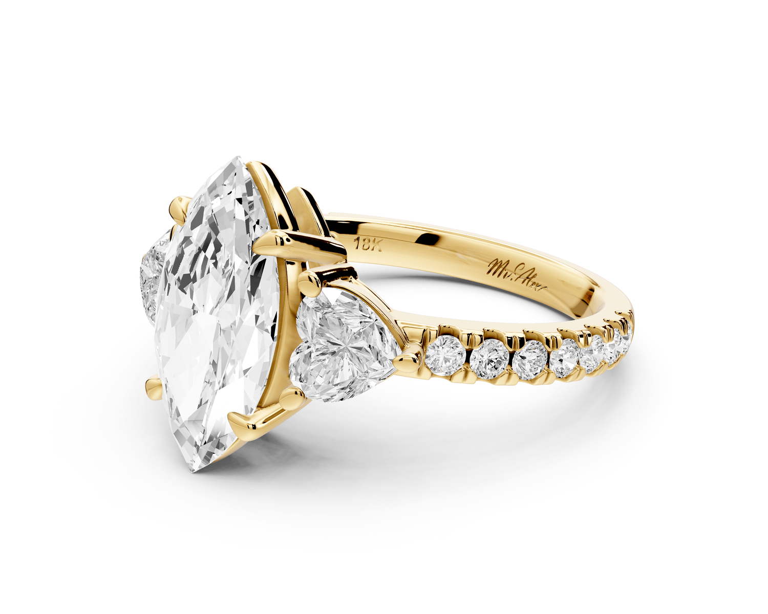 Lily - 2ct Engagement Ring 14k yellow gold - Mr. Alex Jewelry