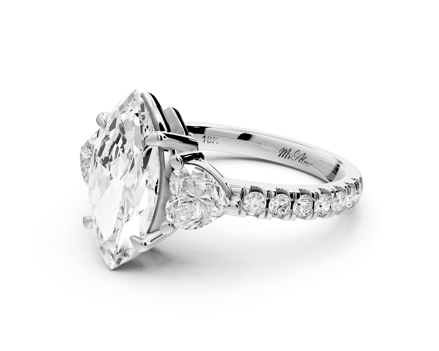 Lily - 2ct Engagement Ring 18k white gold - Mr. Alex Jewelry