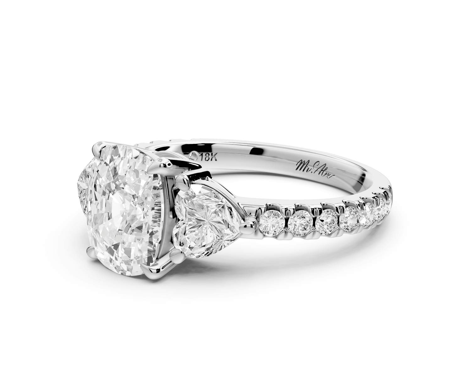 Lily - 2ct Engagement Ring 18k white gold - Mr. Alex Jewelry