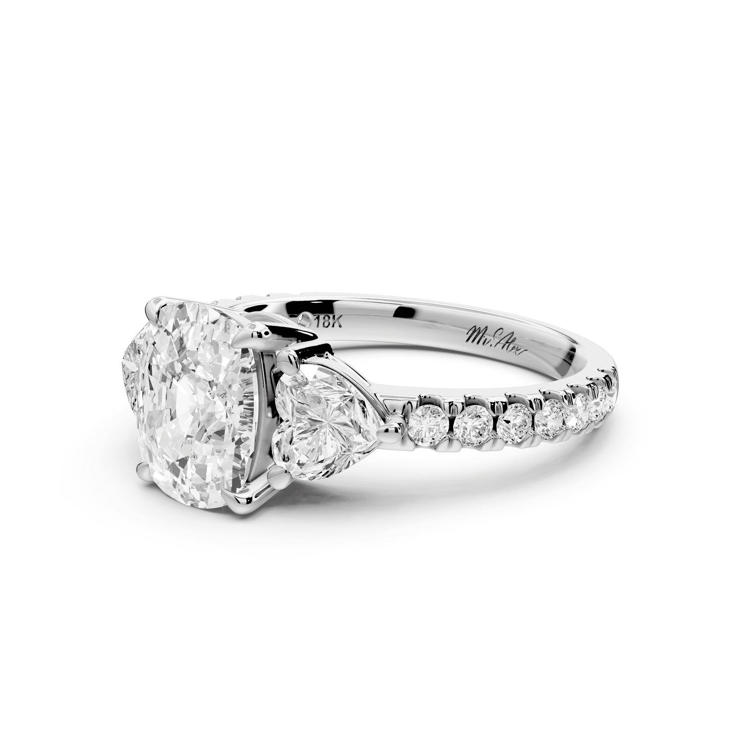 Lily - 2ct Engagement Ring 18k white gold - Mr. Alex Jewelry