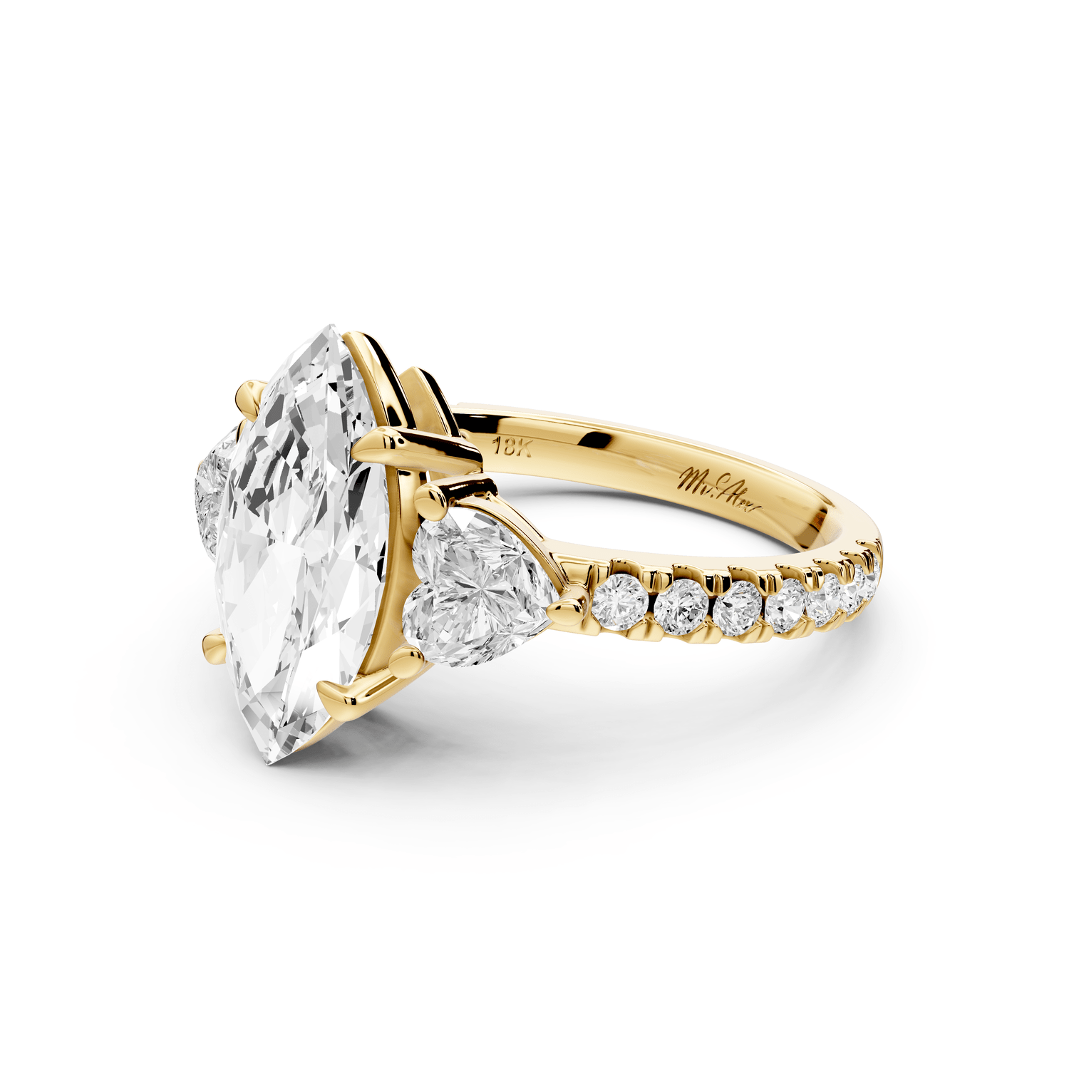 Lily - 2ct Engagement Ring 18k yellow gold - Mr. Alex Jewelry