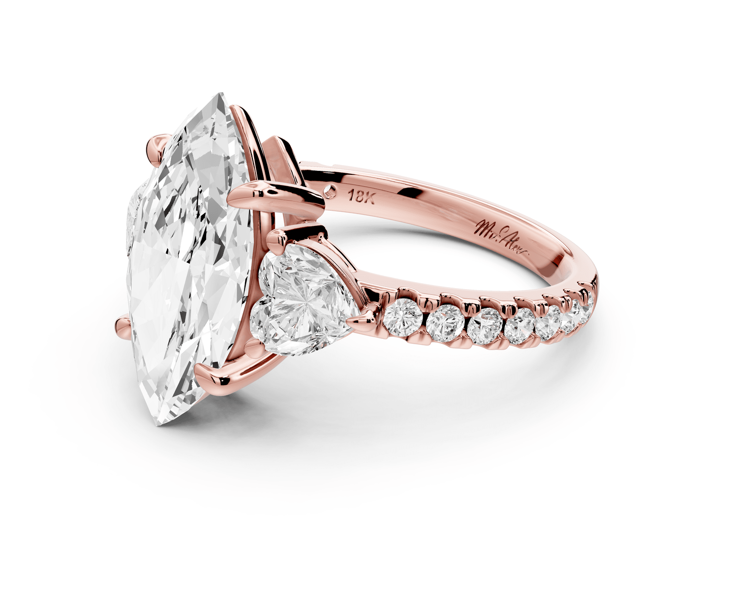 Lily - 3ct Engagement Ring 14k rose gold - Mr. Alex Jewelry