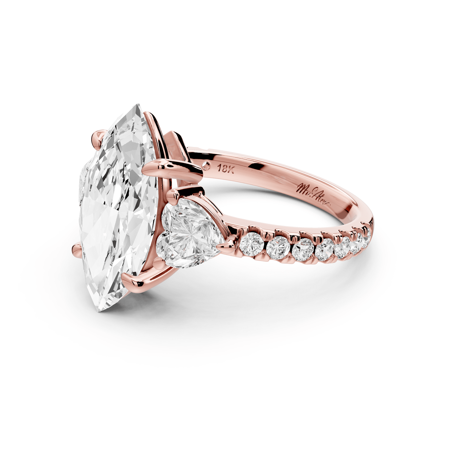 Lily - 3ct Engagement Ring 14k rose gold - Mr. Alex Jewelry