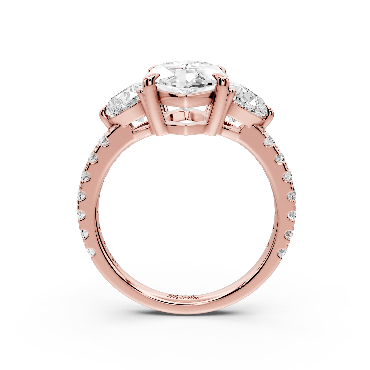 Lily - 3ct Engagement Ring 14k rose gold - Mr. Alex Jewelry