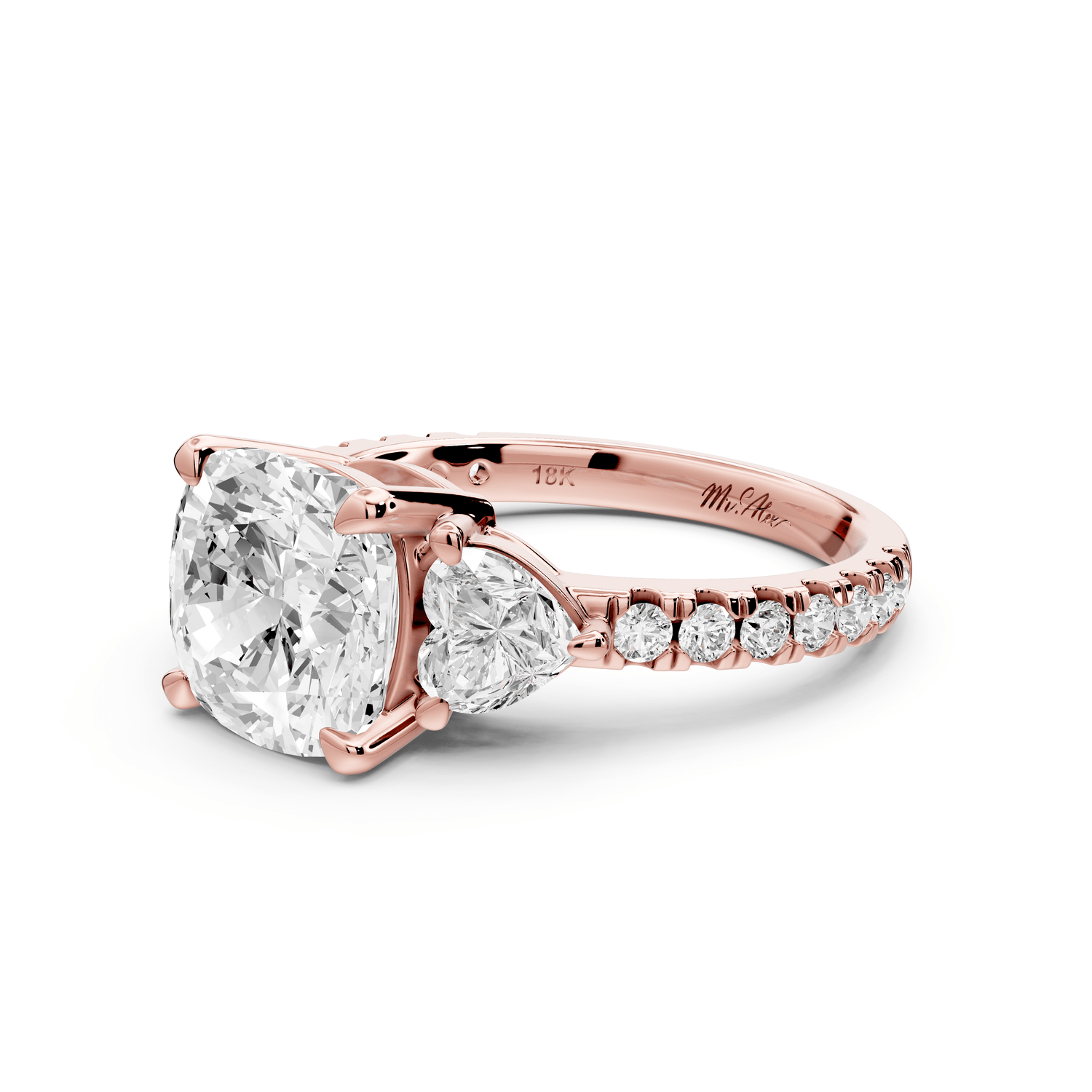 Lily - 3ct Engagement Ring 14k rose gold - Mr. Alex Jewelry