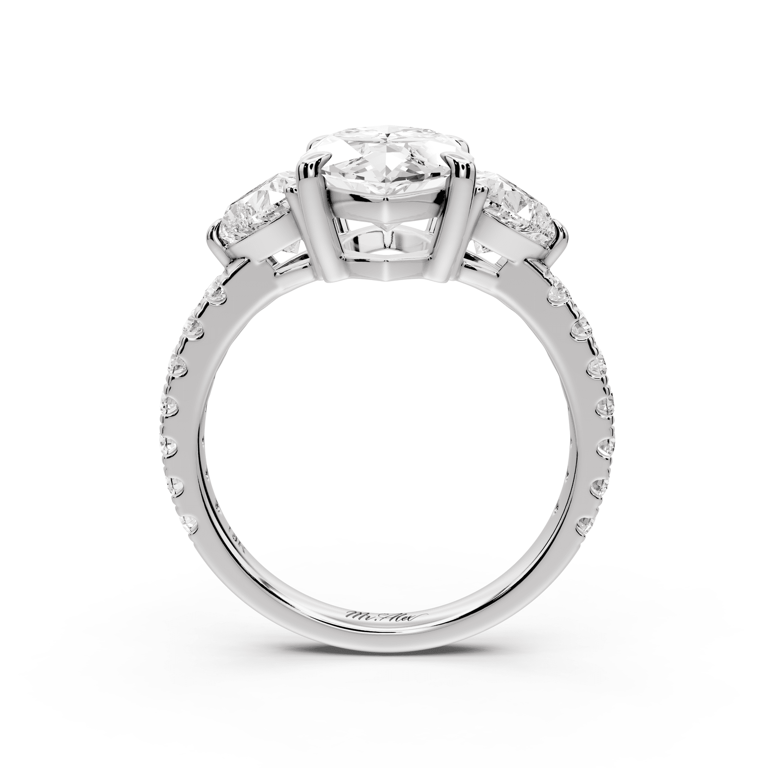 Lily - 3ct Engagement Ring 14k white gold - Mr. Alex Jewelry
