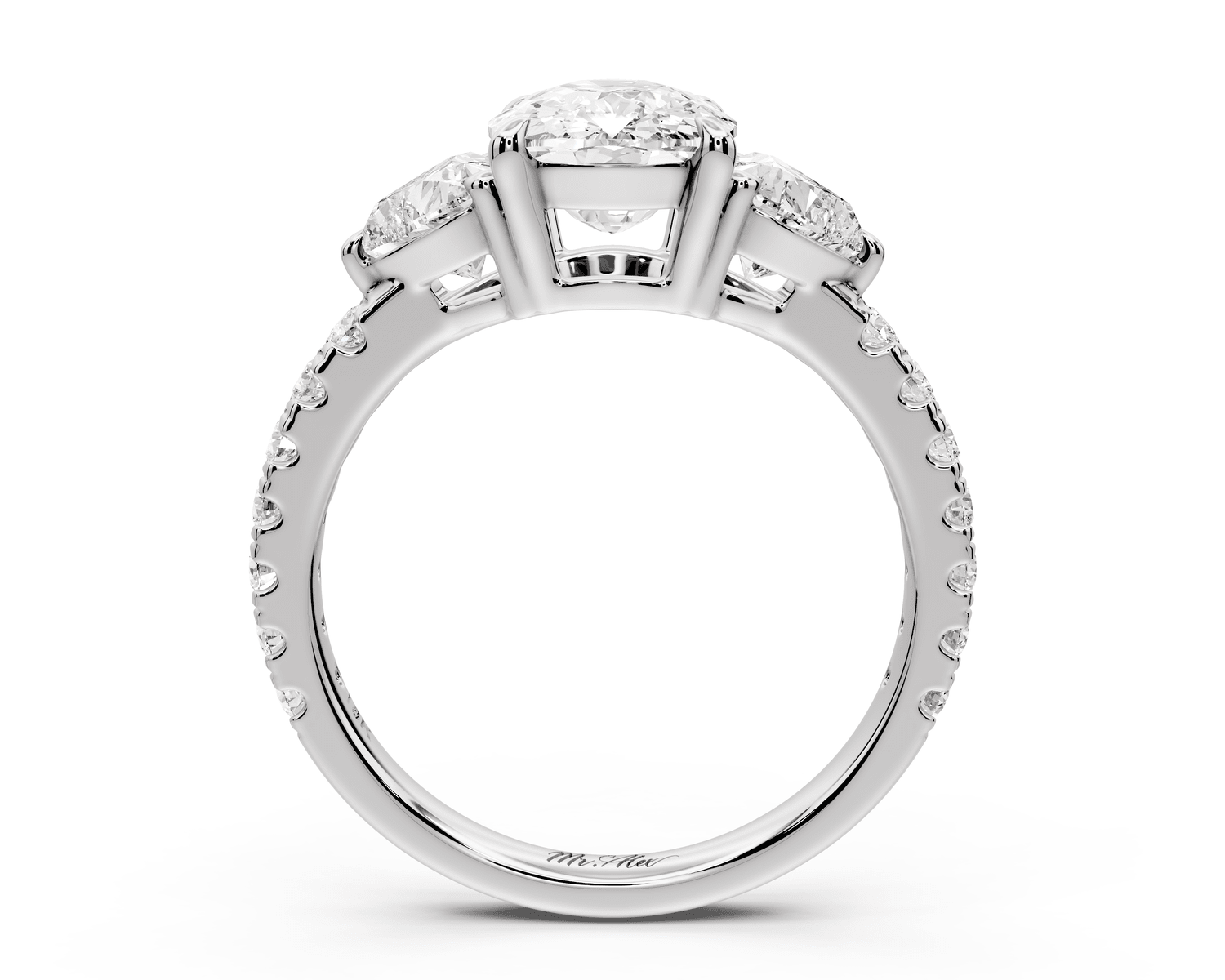 Lily - 3ct Engagement Ring 14k white gold - Mr. Alex Jewelry