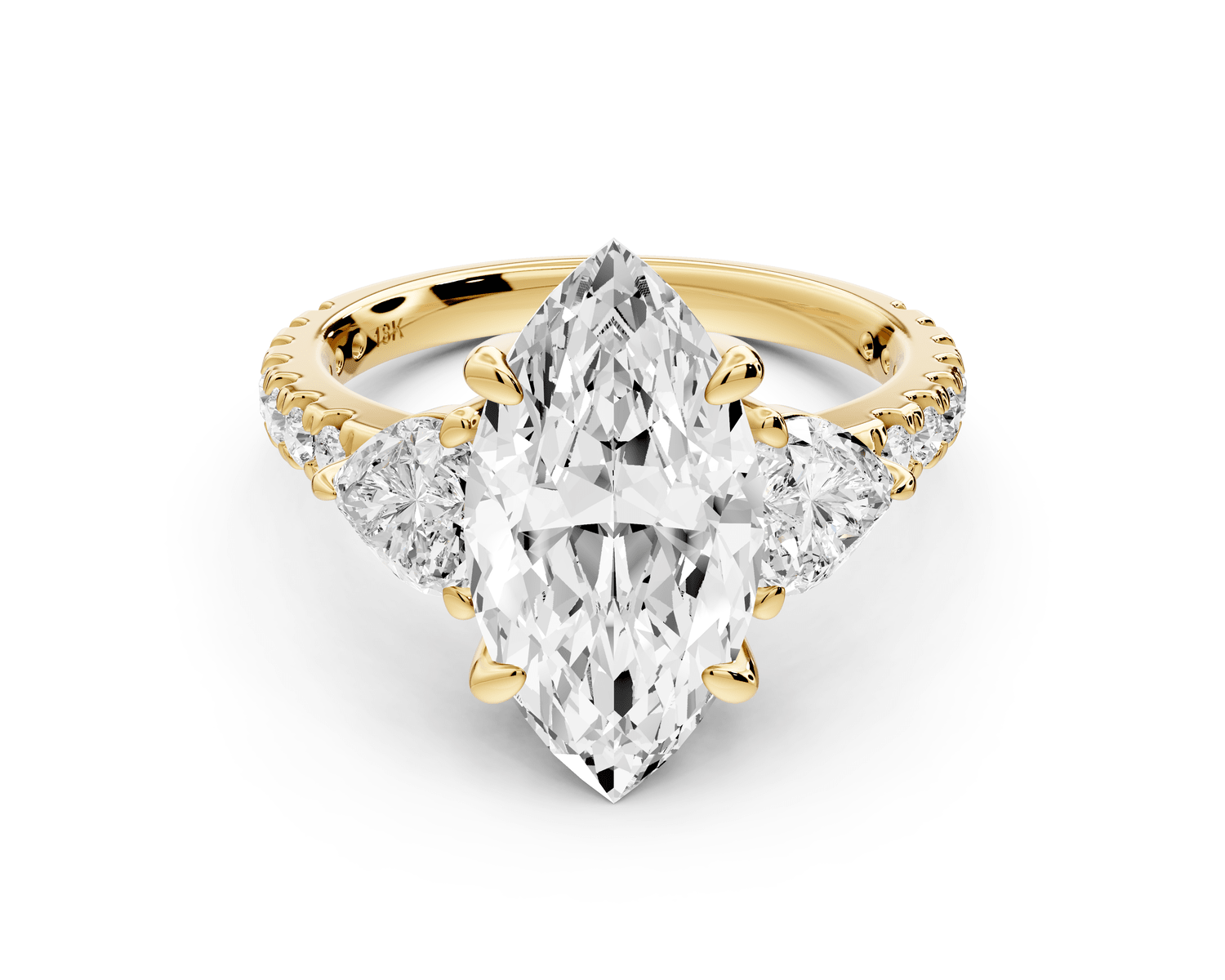 Lily - 3ct Engagement Ring 14k yellow gold - Mr. Alex Jewelry