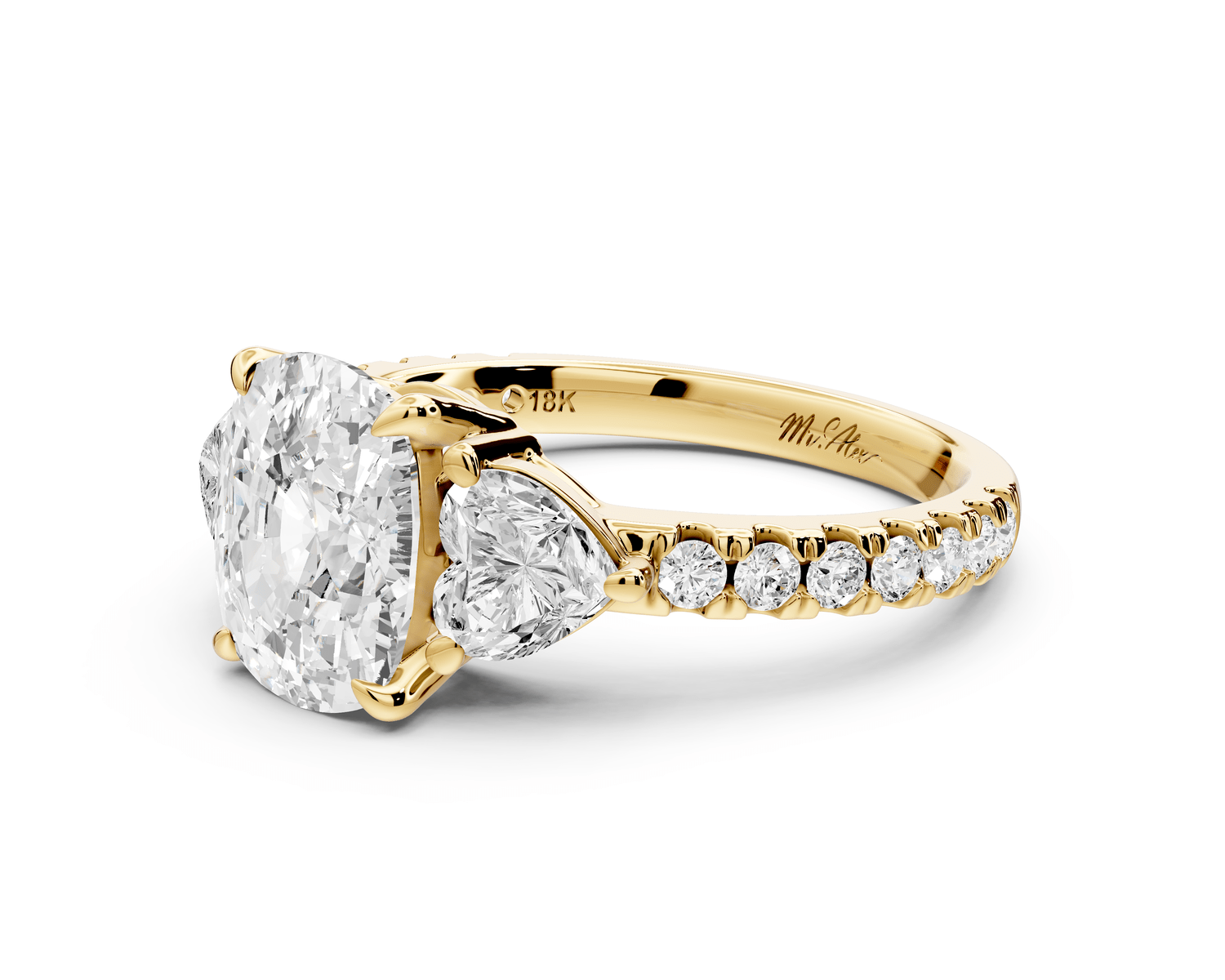 Lily - 3ct Engagement Ring 14k yellow gold - Mr. Alex Jewelry