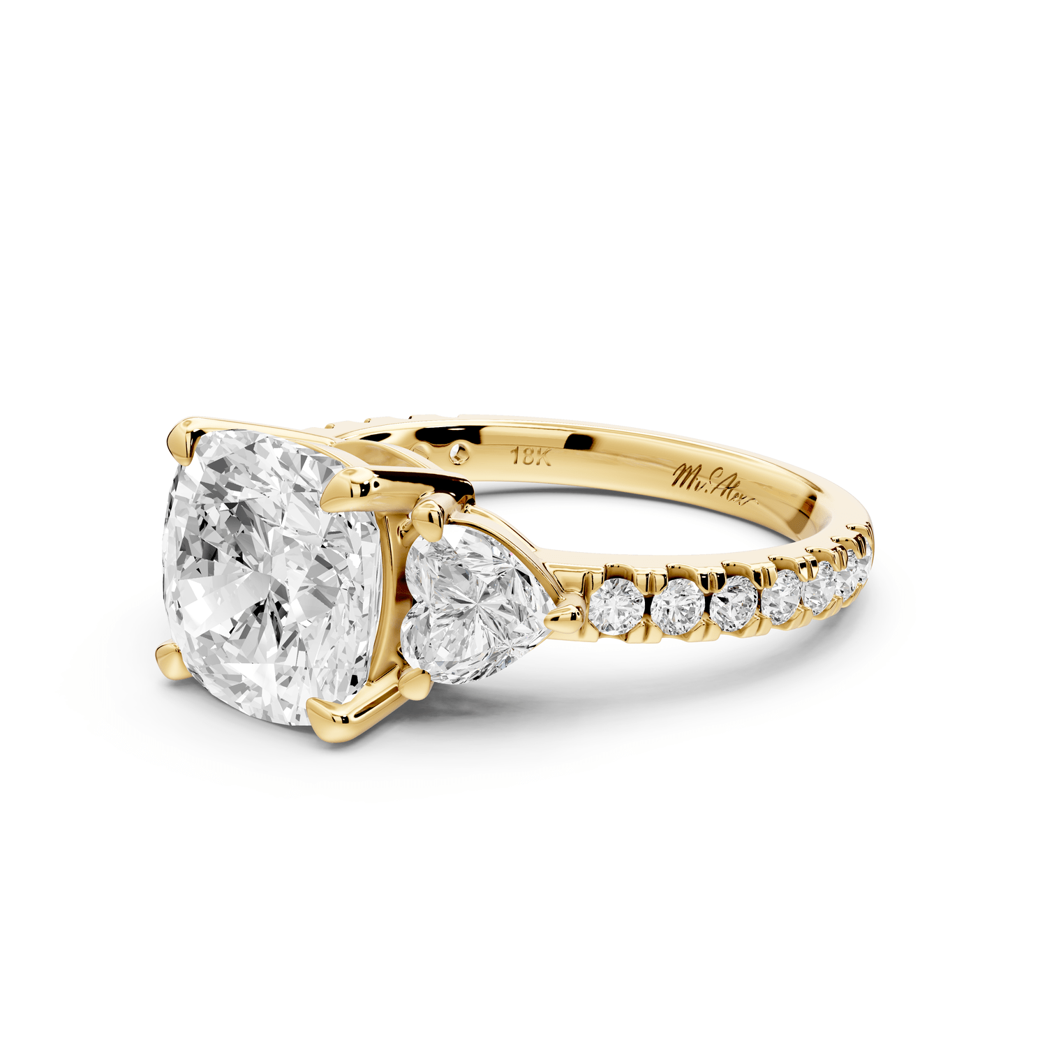 Lily - 3ct Engagement Ring 14k yellow gold - Mr. Alex Jewelry