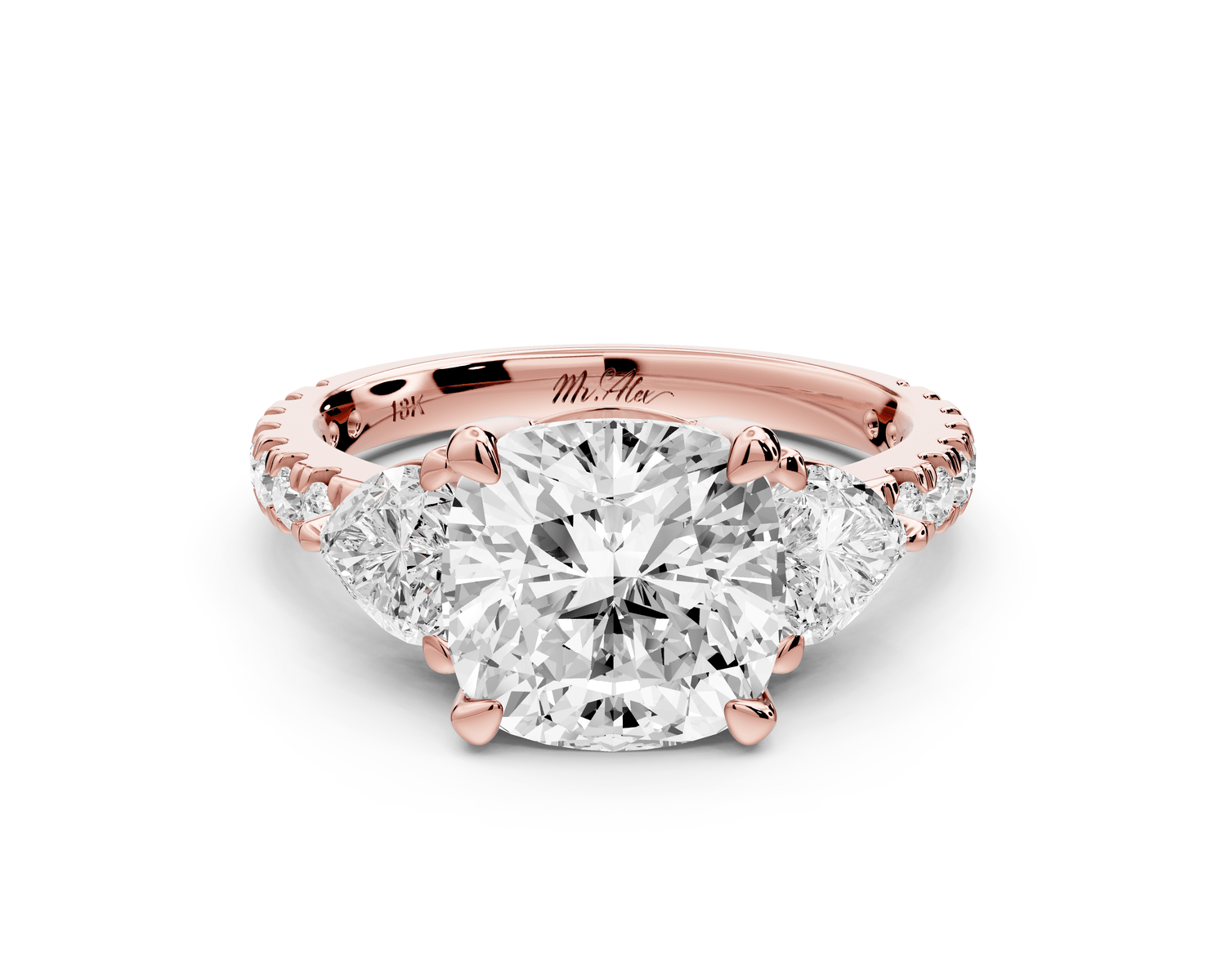 Lily - 3ct Engagement Ring 18k rose gold - Mr. Alex Jewelry