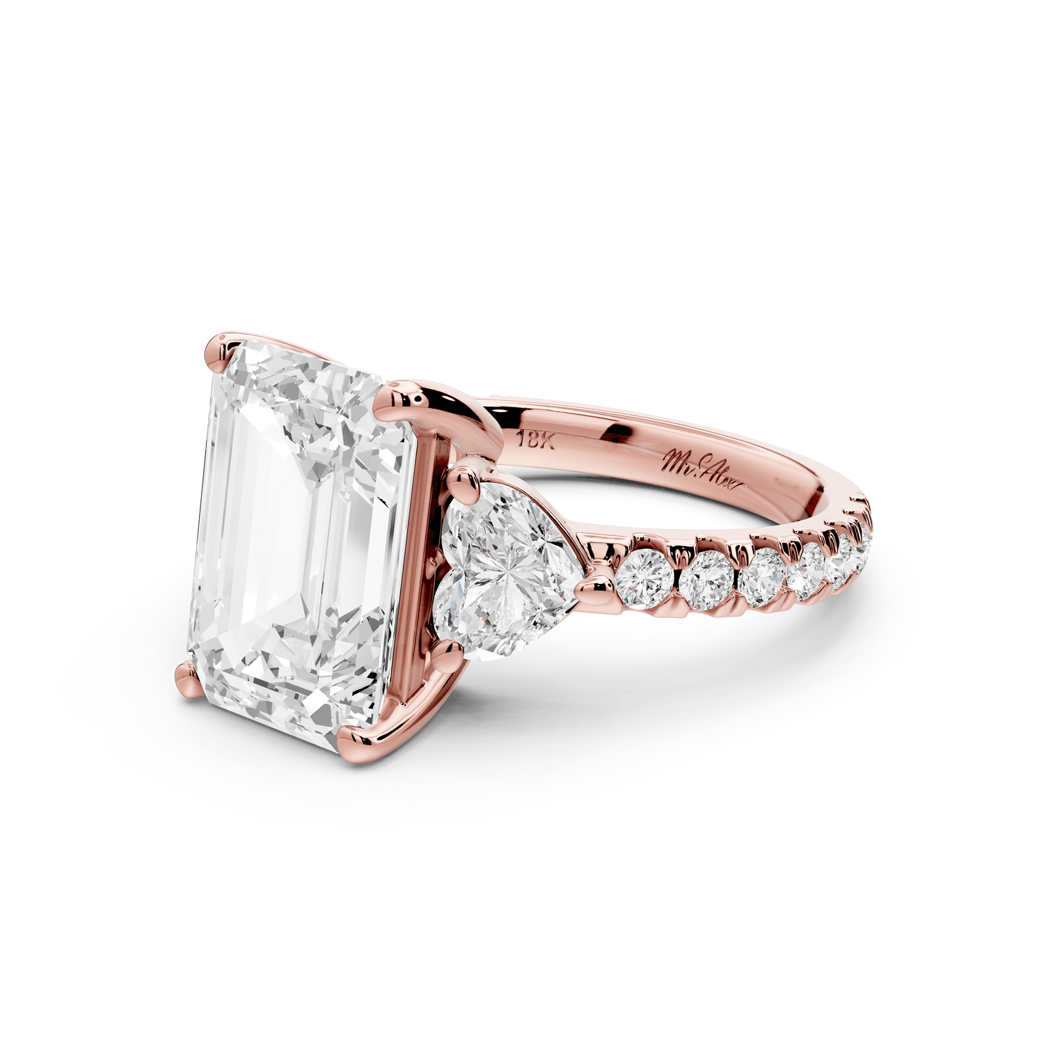 Lily - 3ct Engagement Ring 18k rose gold - Mr. Alex Jewelry