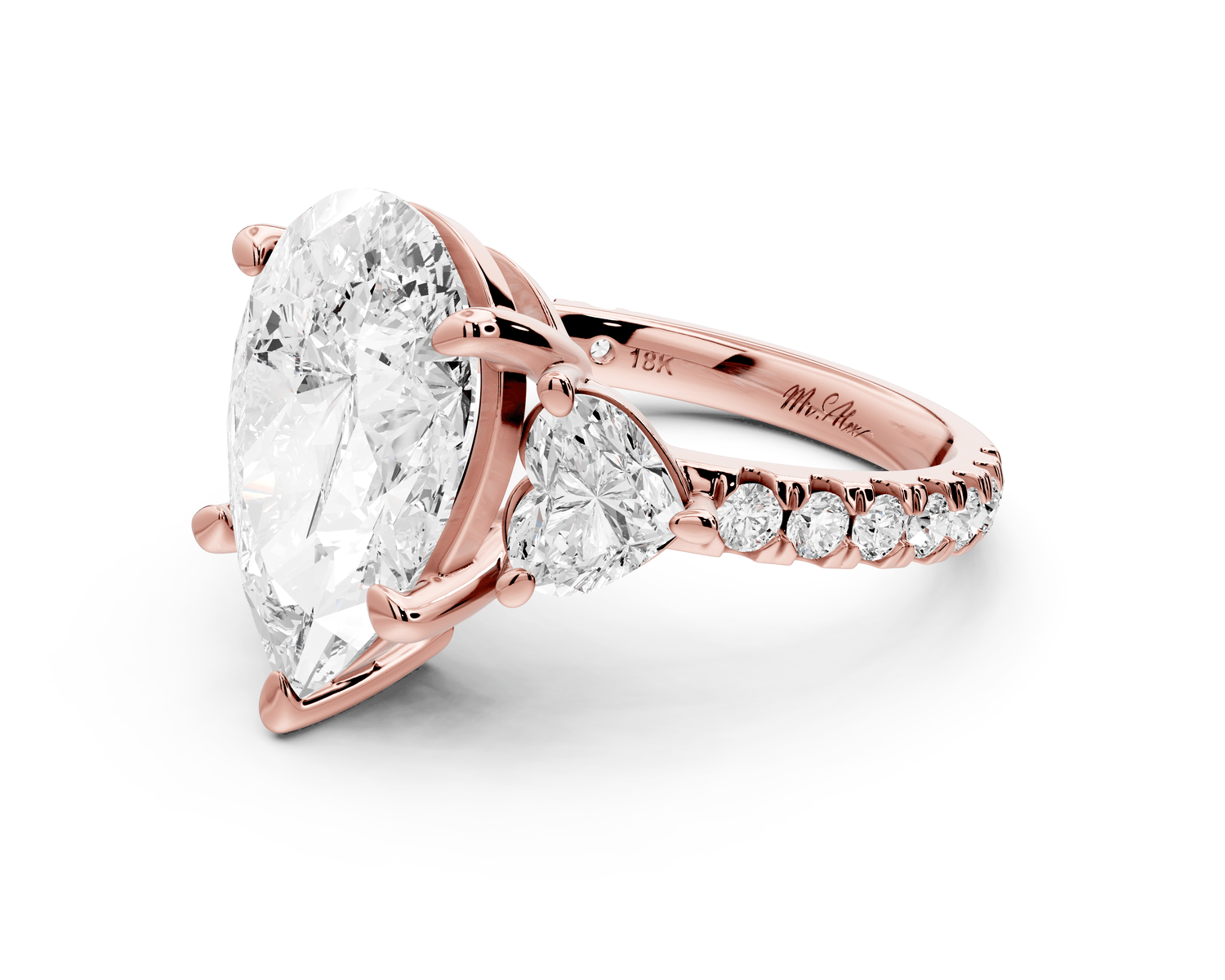 Lily - 3ct Engagement Ring 18k rose gold - Mr. Alex Jewelry