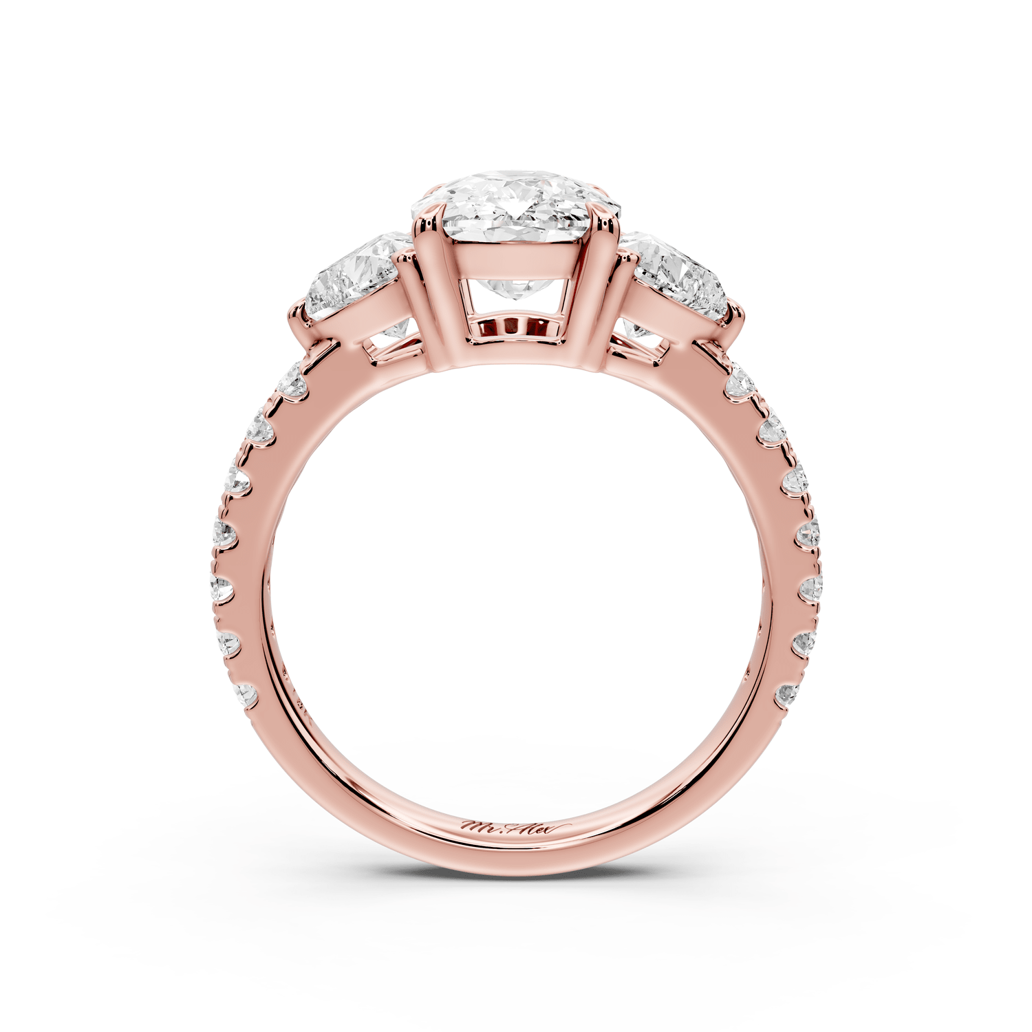 Lily - 3ct Engagement Ring 18k rose gold - Mr. Alex Jewelry