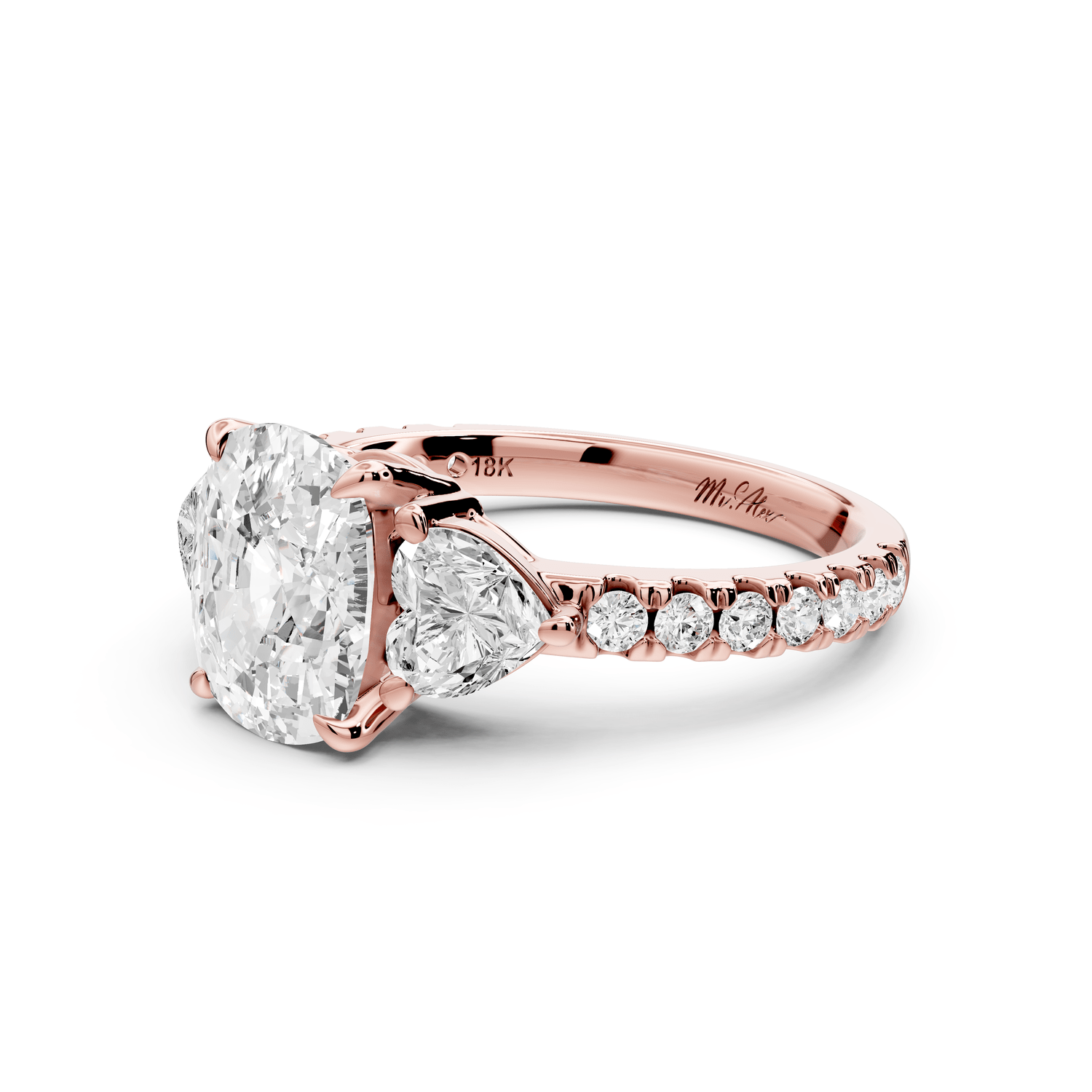 Lily - 3ct Engagement Ring 18k rose gold - Mr. Alex Jewelry
