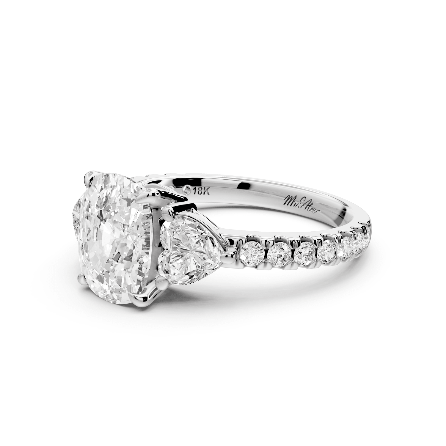 Lily - 3ct Engagement Ring 18k white gold - Mr. Alex Jewelry