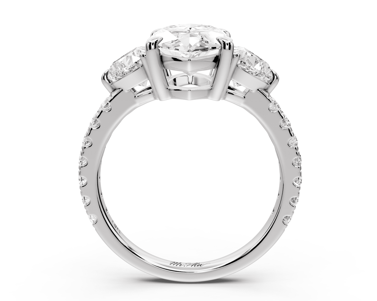 Lily - 3ct Engagement Ring 18k white gold - Mr. Alex Jewelry