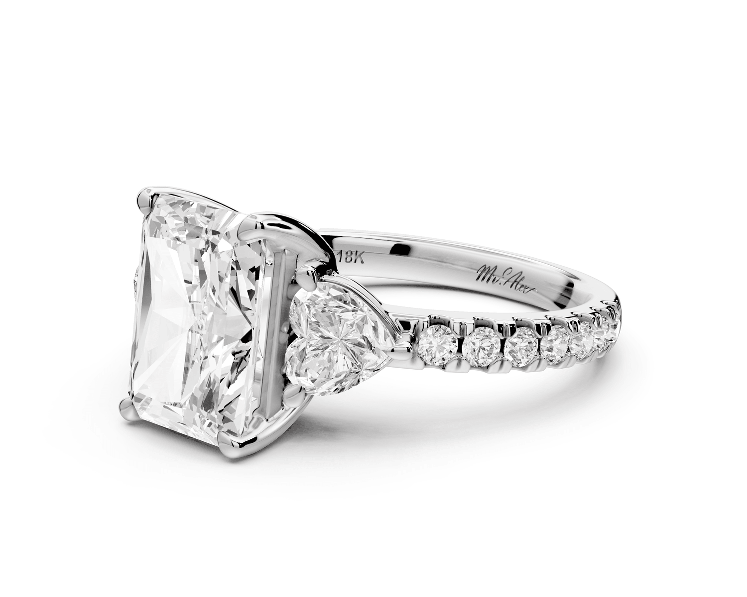 Lily - 3ct Engagement Ring 18k white gold - Mr. Alex Jewelry