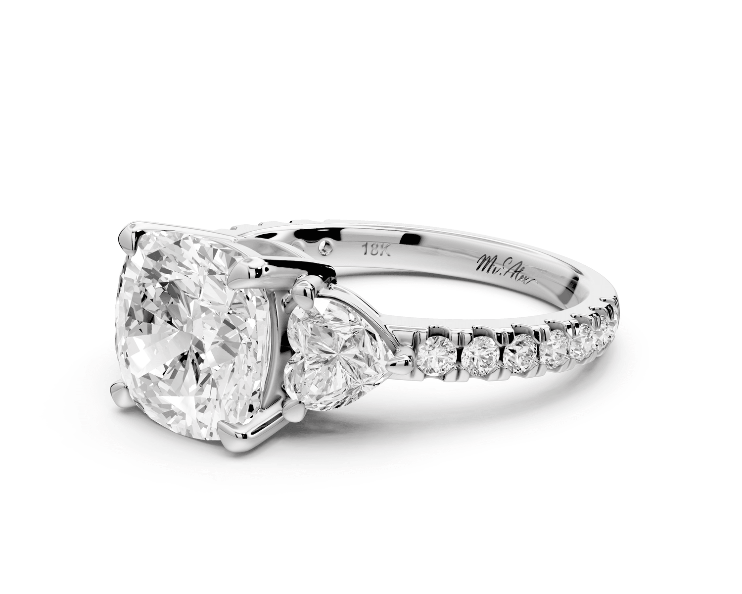 Lily - 3ct Engagement Ring 18k white gold - Mr. Alex Jewelry