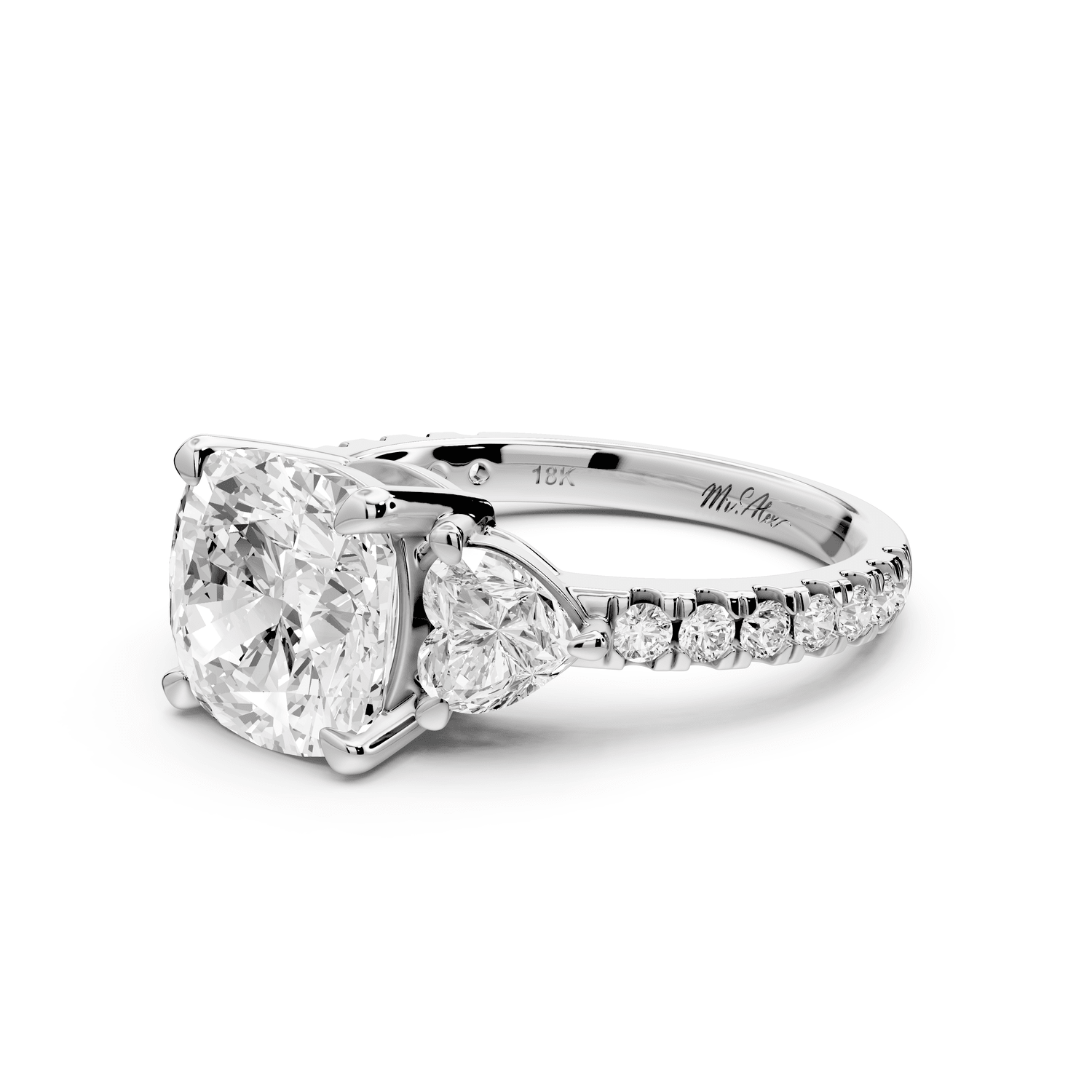 Lily - 3ct Engagement Ring 18k white gold - Mr. Alex Jewelry