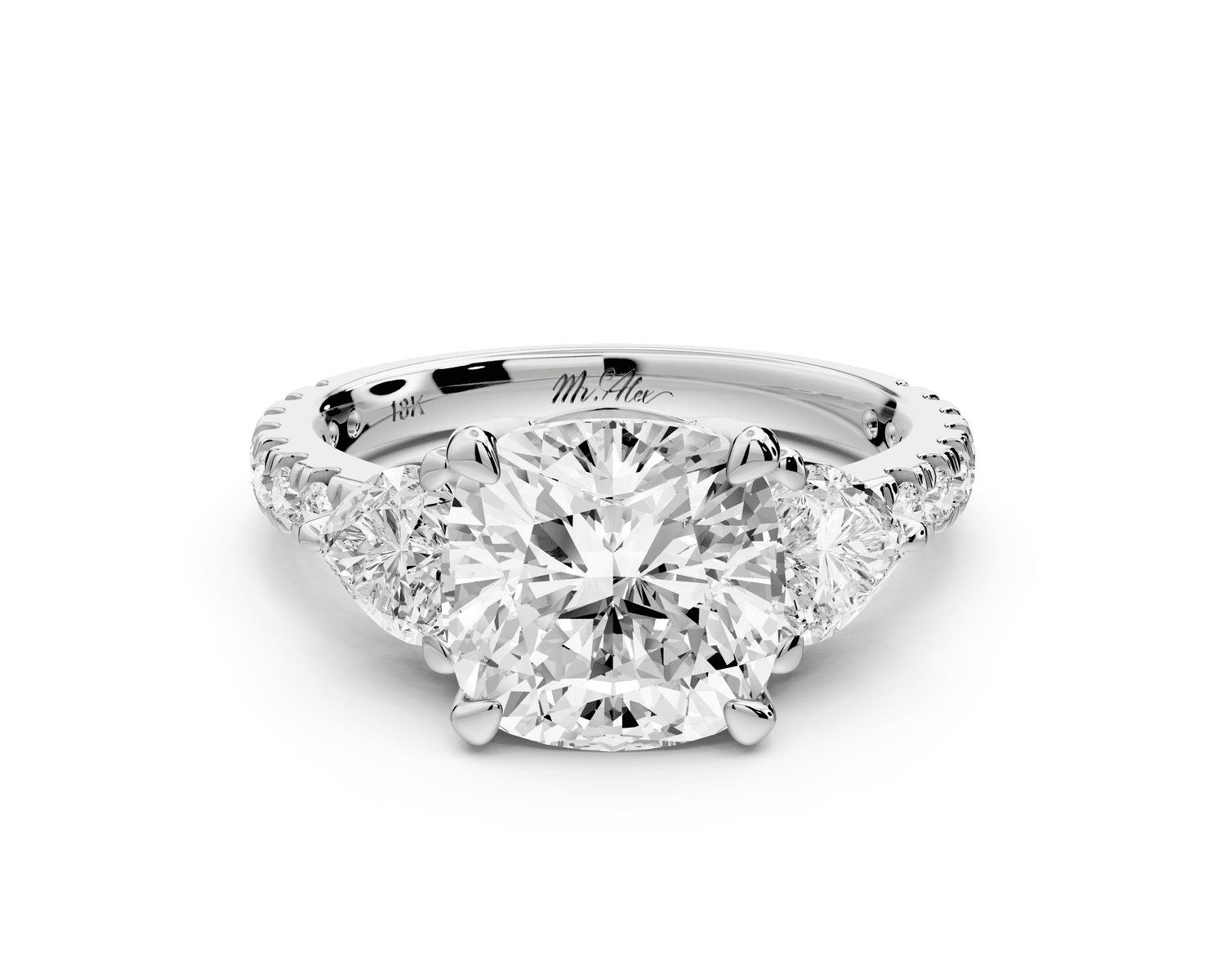 Lily - 3ct Engagement Ring 18k white gold - Mr. Alex Jewelry