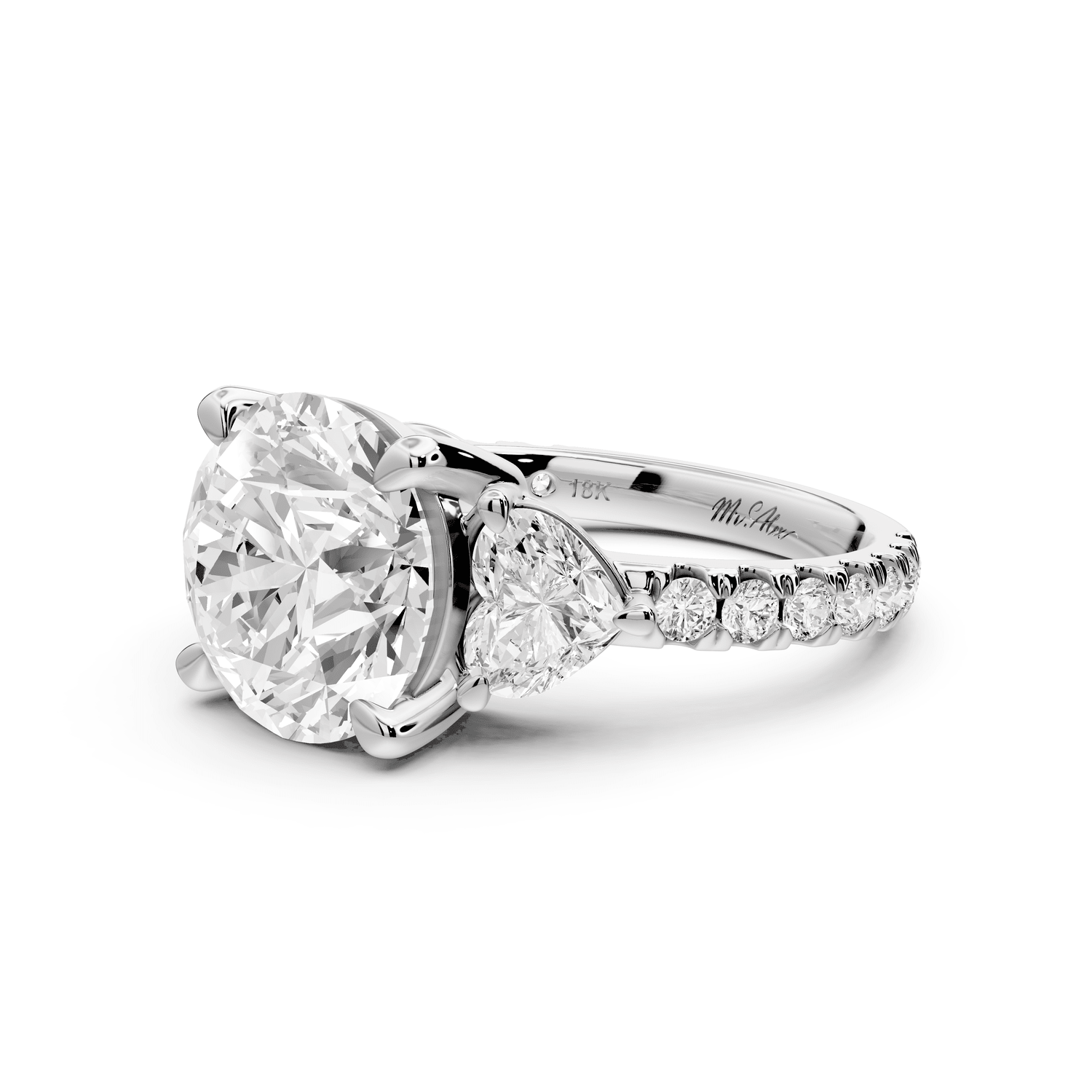 Lily - 3ct Engagement Ring 18k white gold - Mr. Alex Jewelry